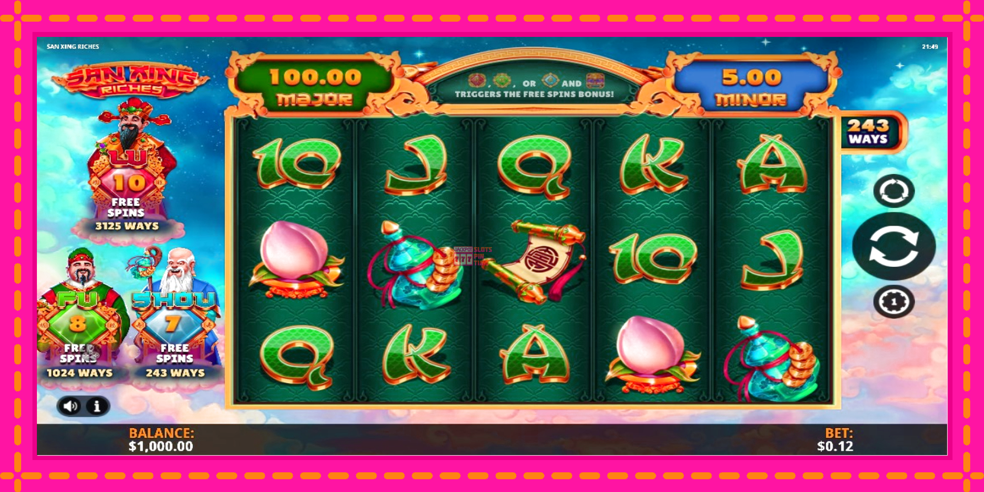 Slot machine San Xing Riches gratuitamente, immagine 3