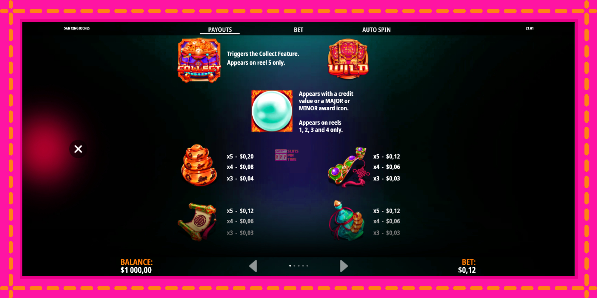 Slot machine San Xing Riches gratuitamente, immagine 6