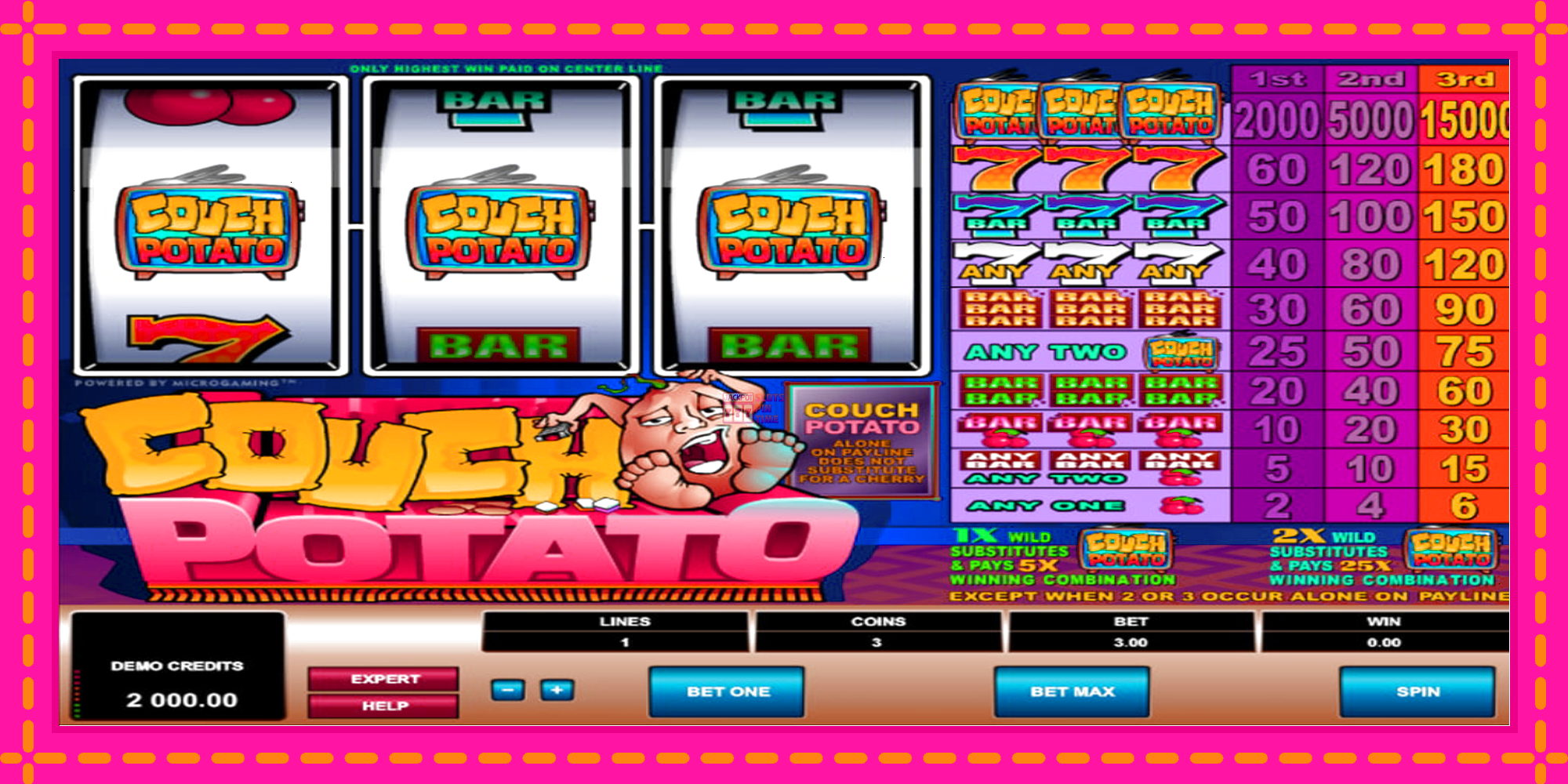 Slot machine Couch Potato gratuitamente, immagine 1