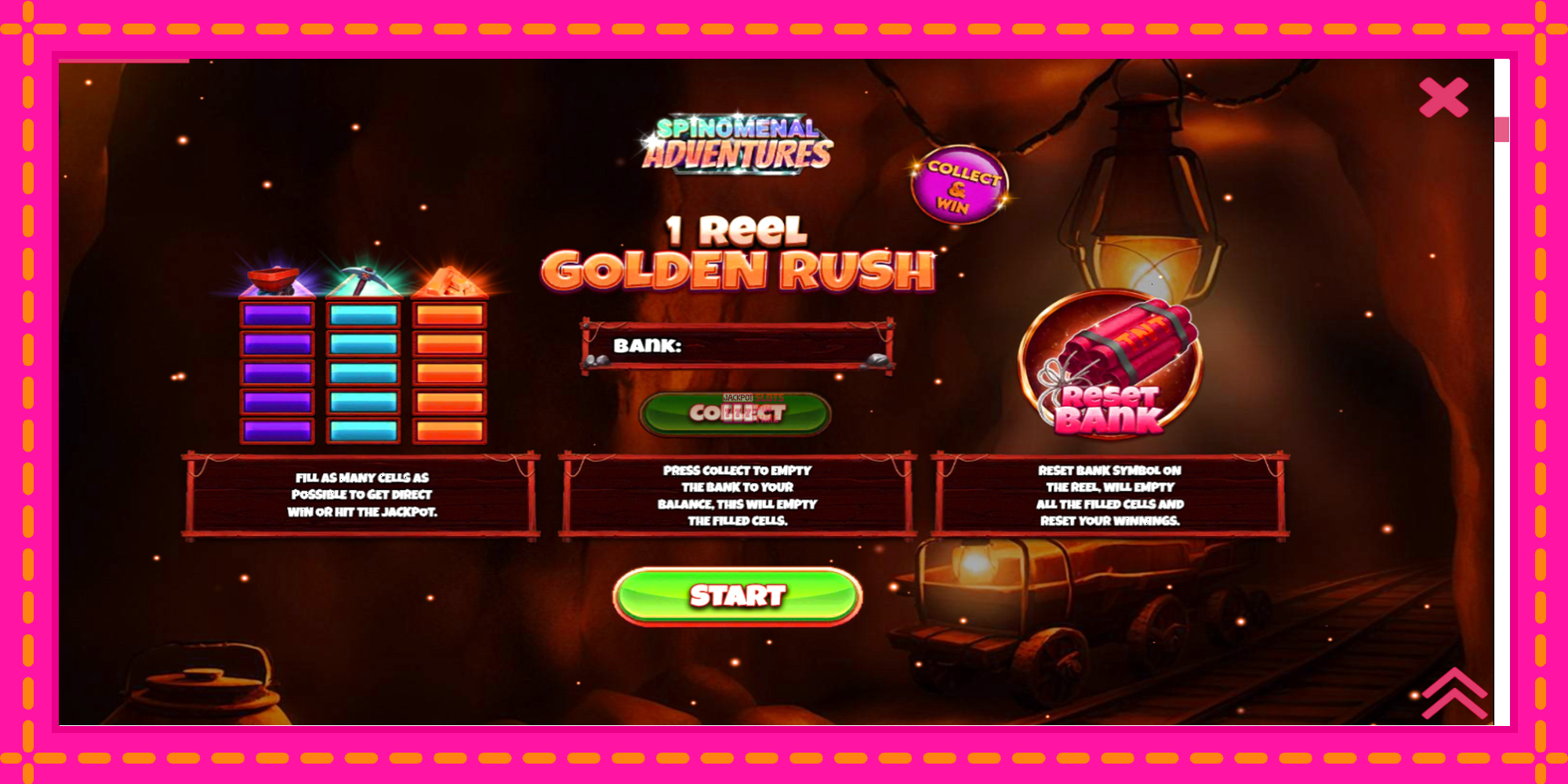 Slot machine 1 Reel Golden Rush gratuitamente, immagine 1