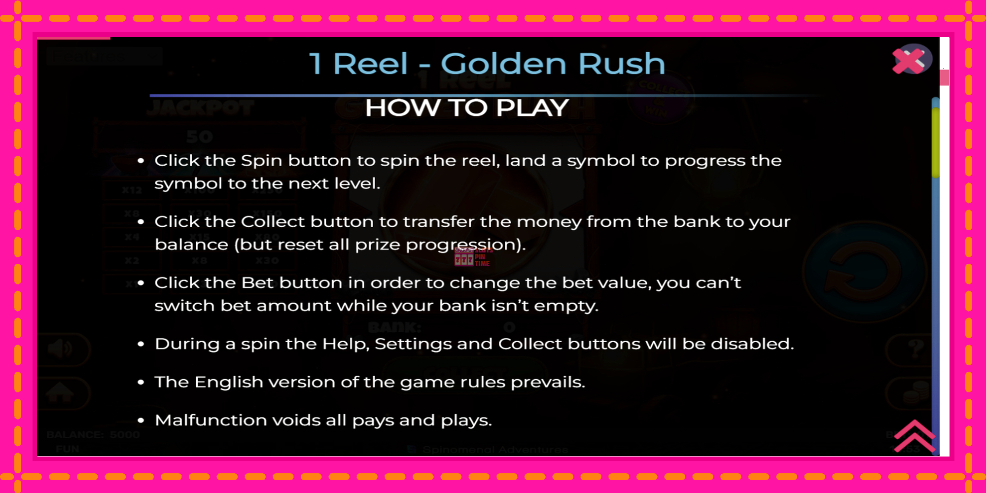 Slot machine 1 Reel Golden Rush gratuitamente, immagine 4