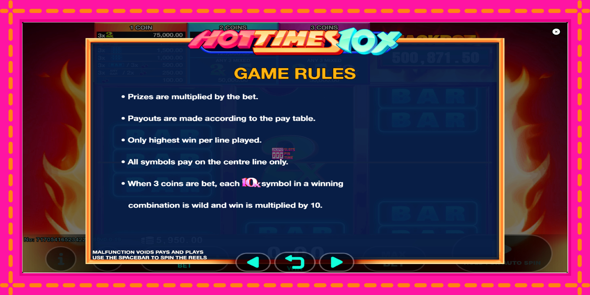 Slot machine Hot Times 10x gratuitamente, immagine 6