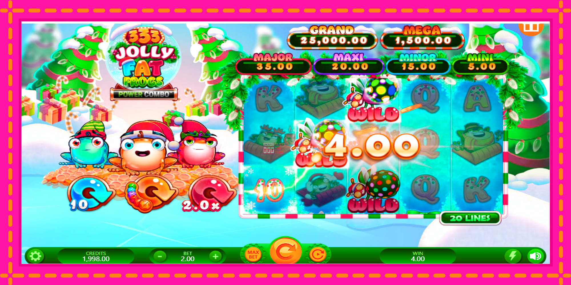 Slot machine 333 Jolly Fat Frogs Power Combo gratuitamente, immagine 2