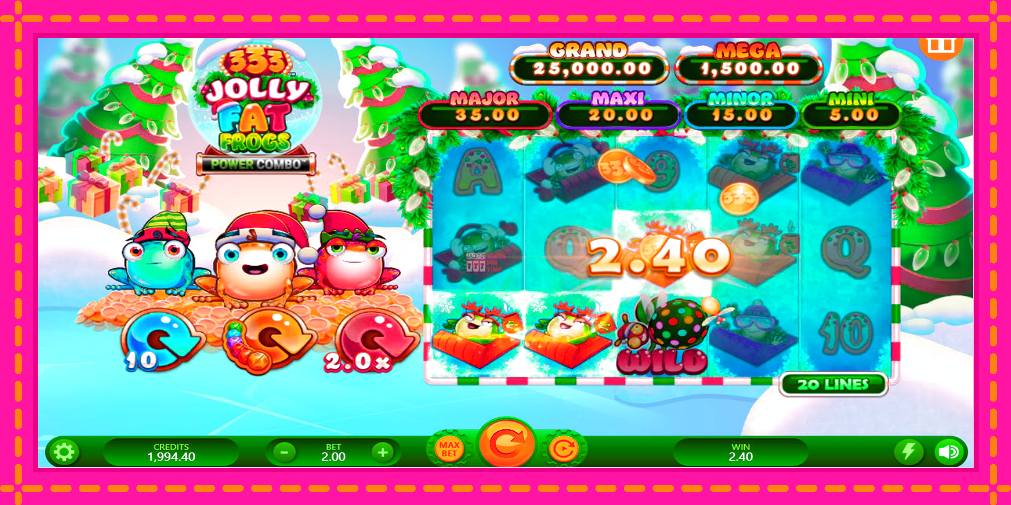 Slot machine 333 Jolly Fat Frogs Power Combo gratuitamente, immagine 3