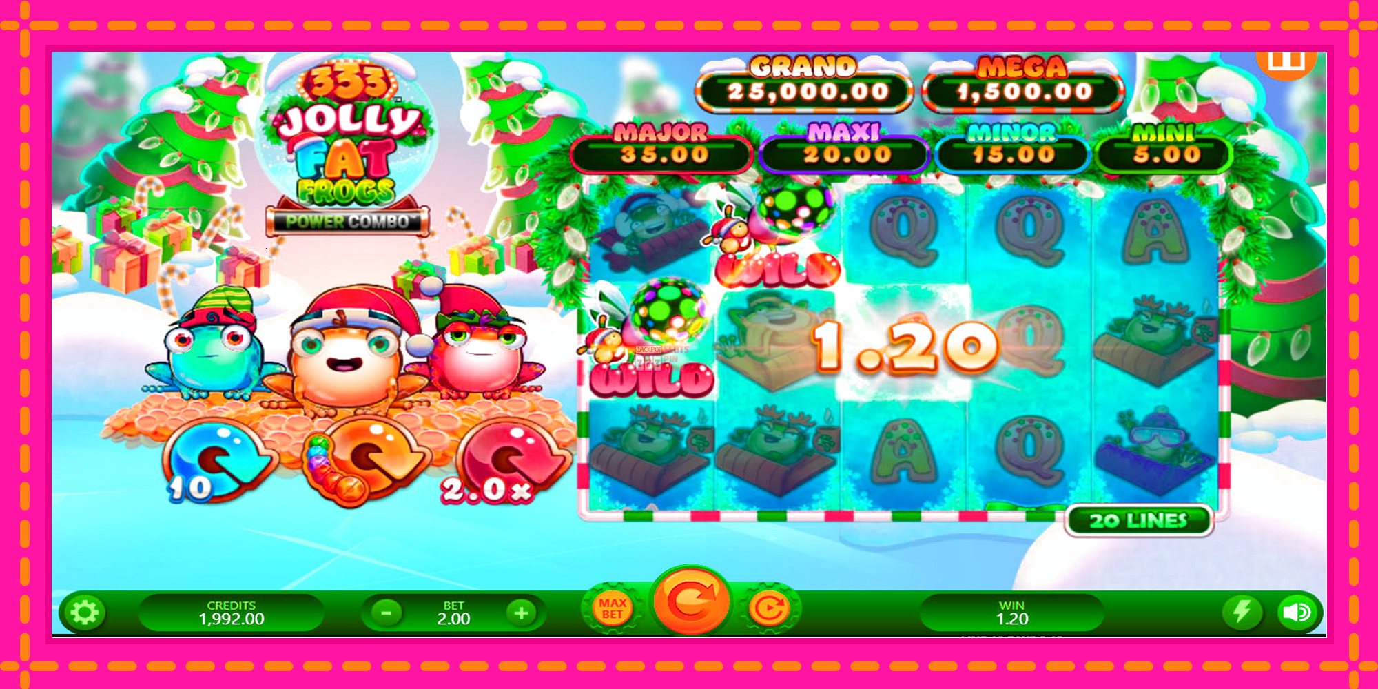 Slot machine 333 Jolly Fat Frogs Power Combo gratuitamente, immagine 4