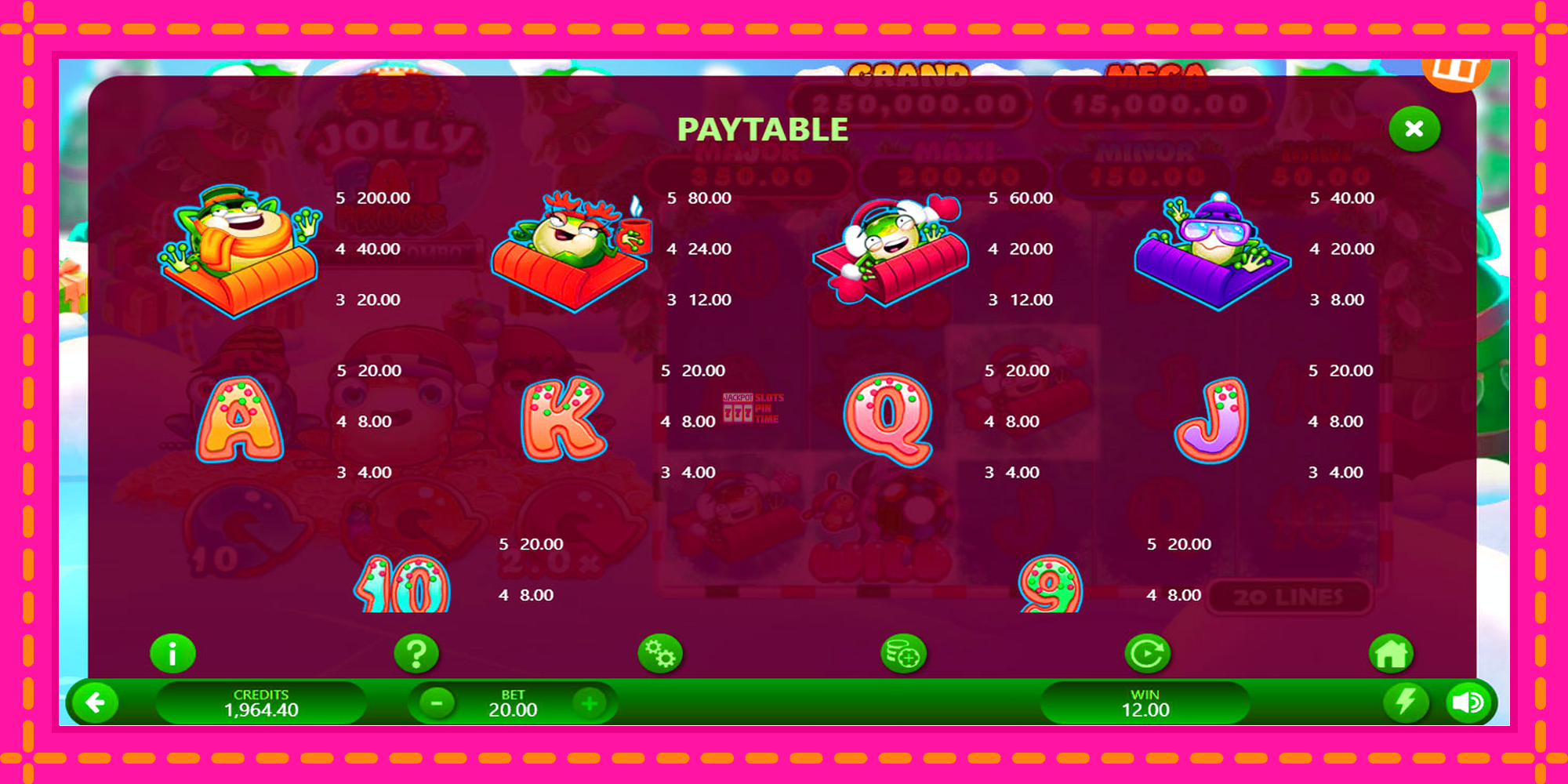 Slot machine 333 Jolly Fat Frogs Power Combo gratuitamente, immagine 6