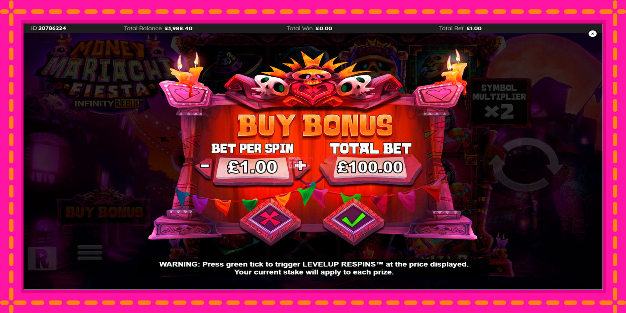 Slot machine Money Mariachi Fiesta Infinity Reels gratuitamente, immagine 4