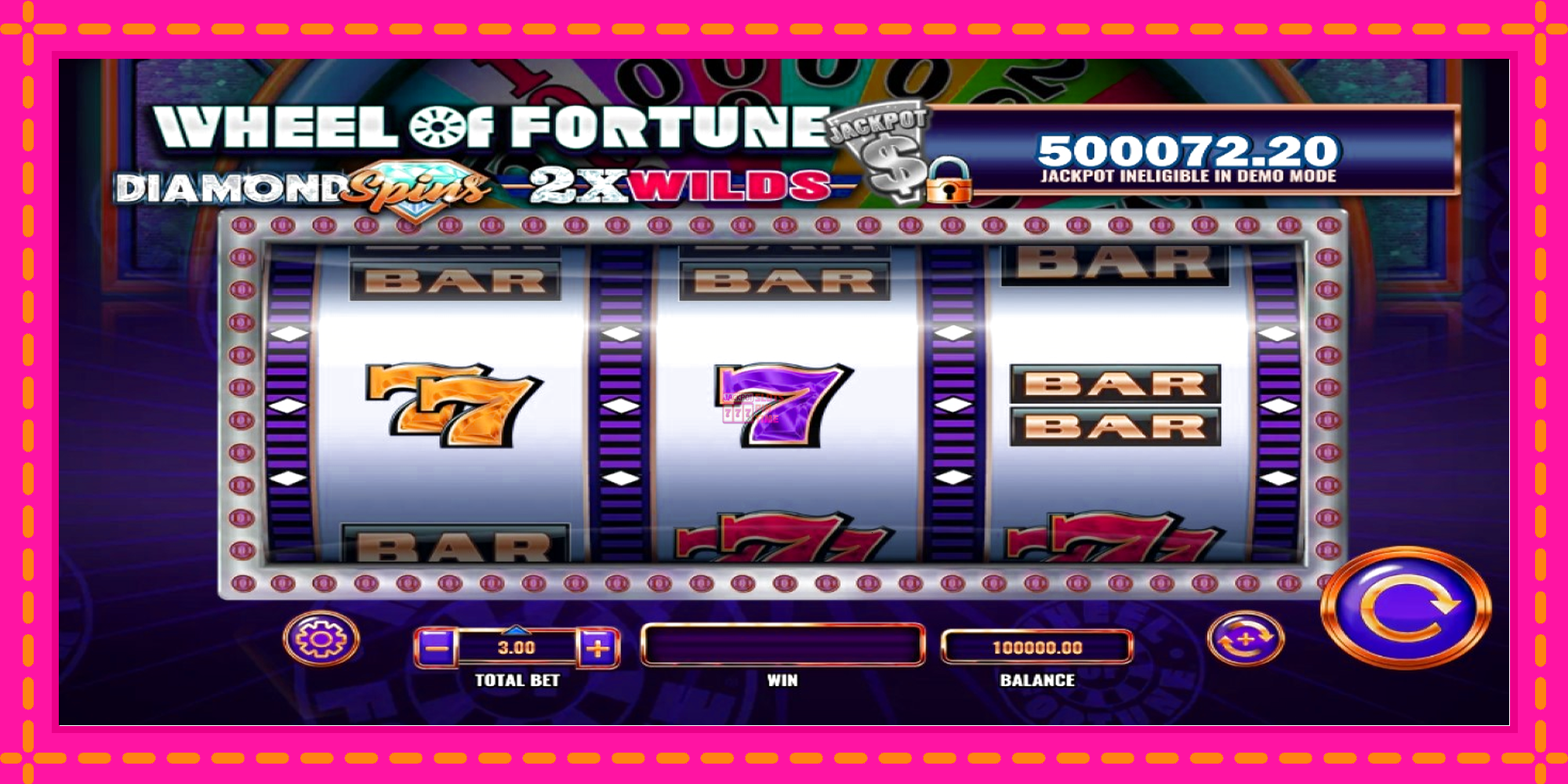 Slot machine Wheel of Fortune Diamond Spins 2x Wilds gratuitamente, immagine 1