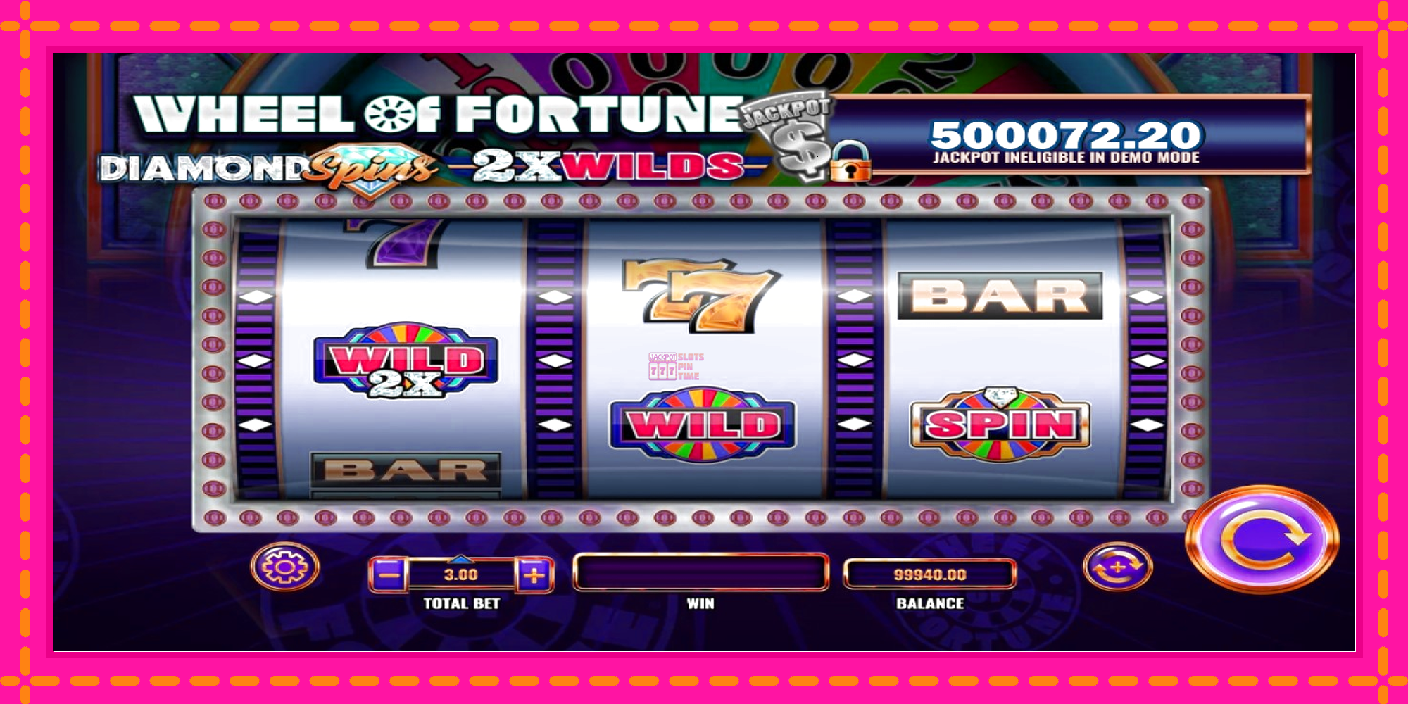 Slot machine Wheel of Fortune Diamond Spins 2x Wilds gratuitamente, immagine 3