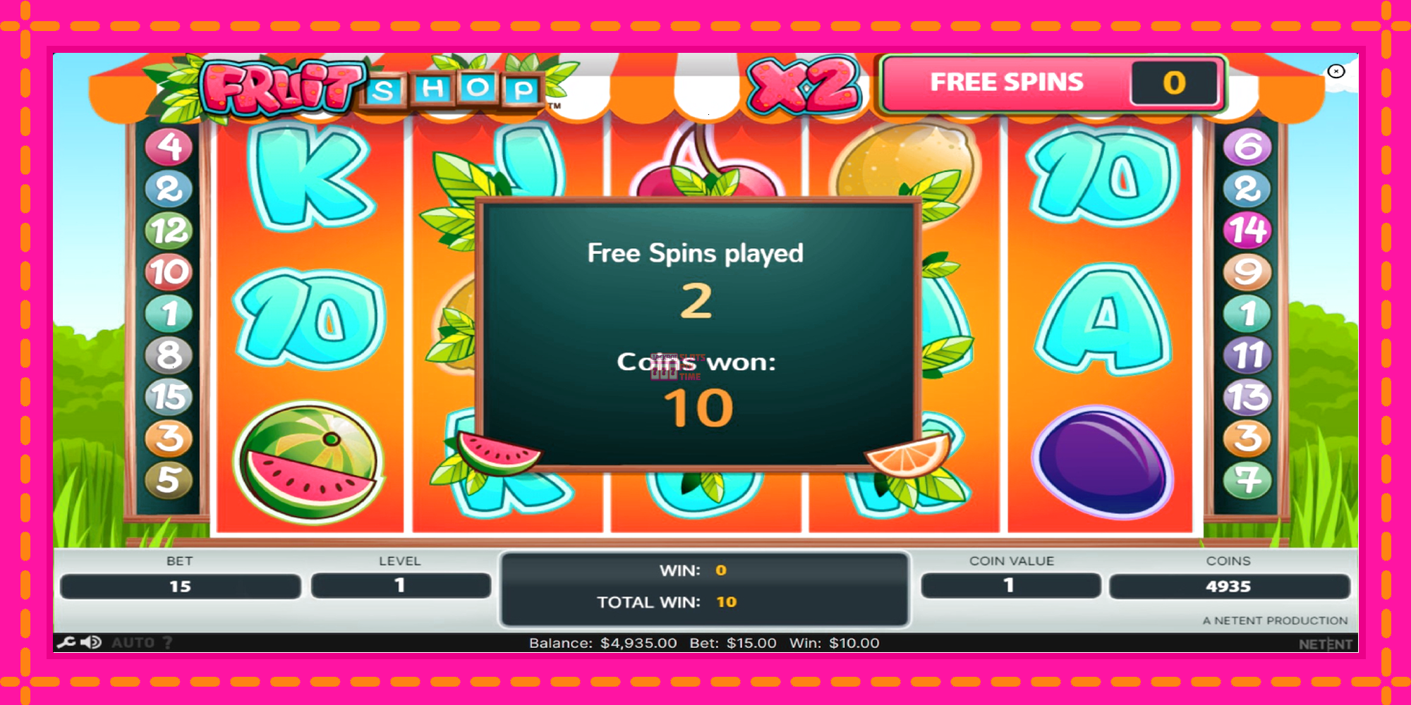 Slot machine Fruit Shop gratuitamente, immagine 3