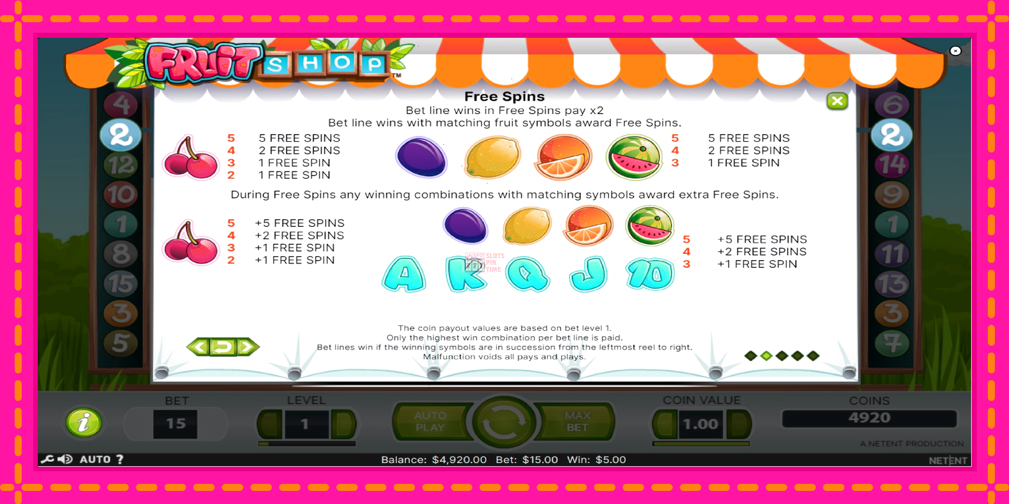 Slot machine Fruit Shop gratuitamente, immagine 5