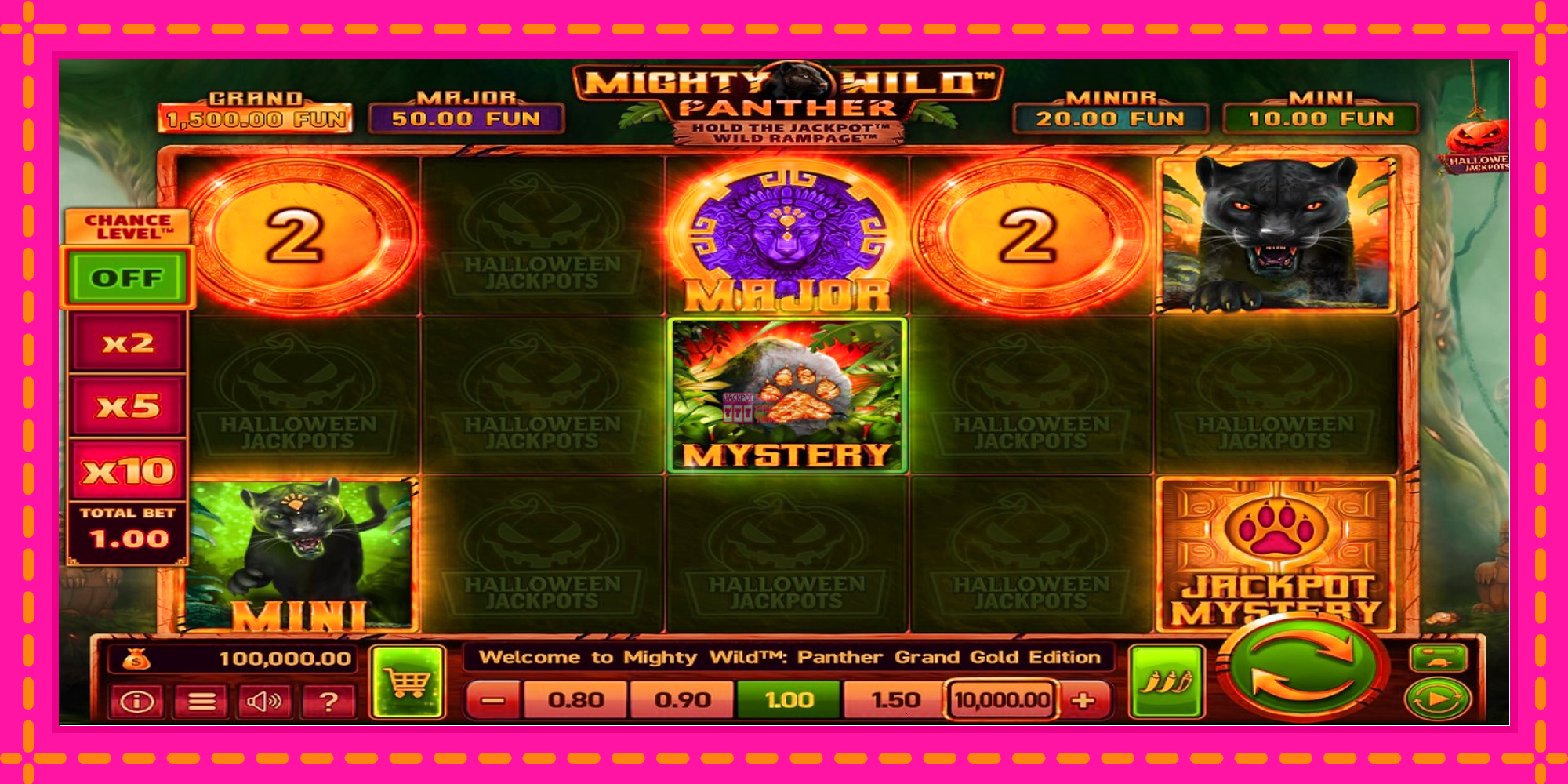 Slot machine Mighty Wild: Panther Grand Gold Edition Halloween Jackpots gratuitamente, immagine 1