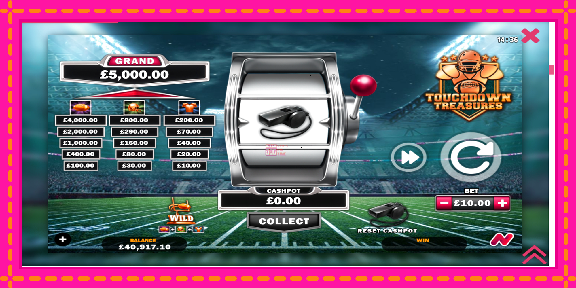 Slot machine Touchdown Treasures gratuitamente, immagine 2