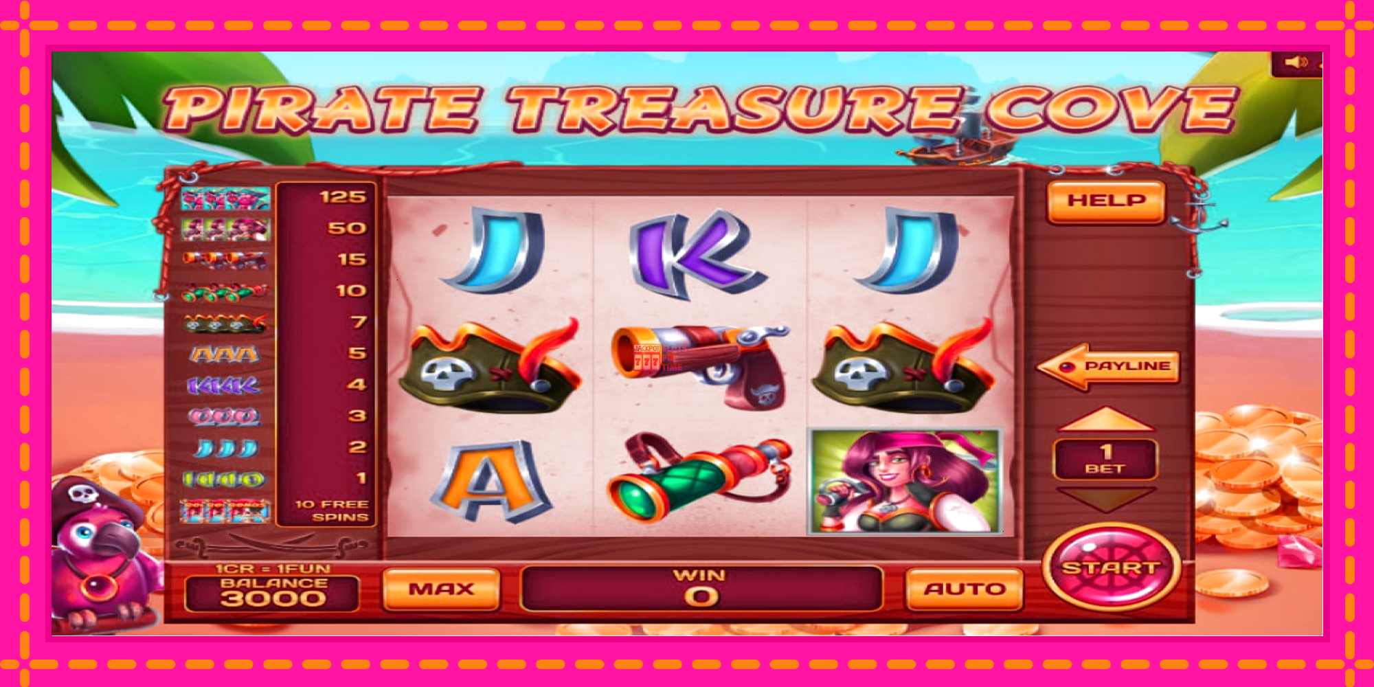 Slot machine Pirate Treasure Cove Pull Tabs gratuitamente, immagine 1