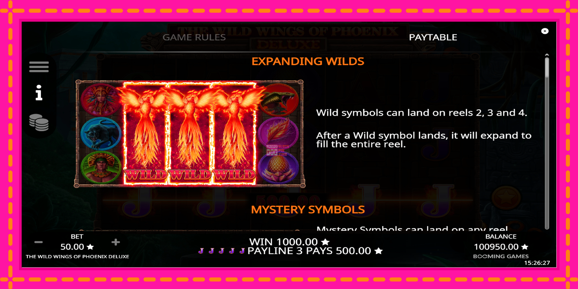 Slot machine The Wild Wings of Phoenix Deluxe gratuitamente, immagine 5