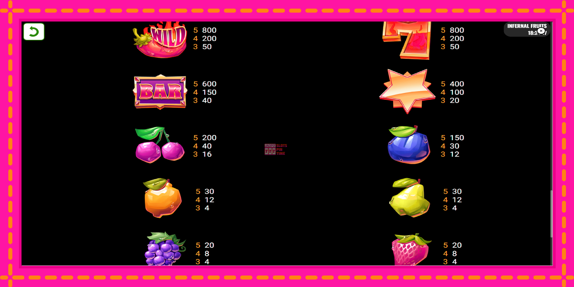 Slot machine Infernal Fruits gratuitamente, immagine 6