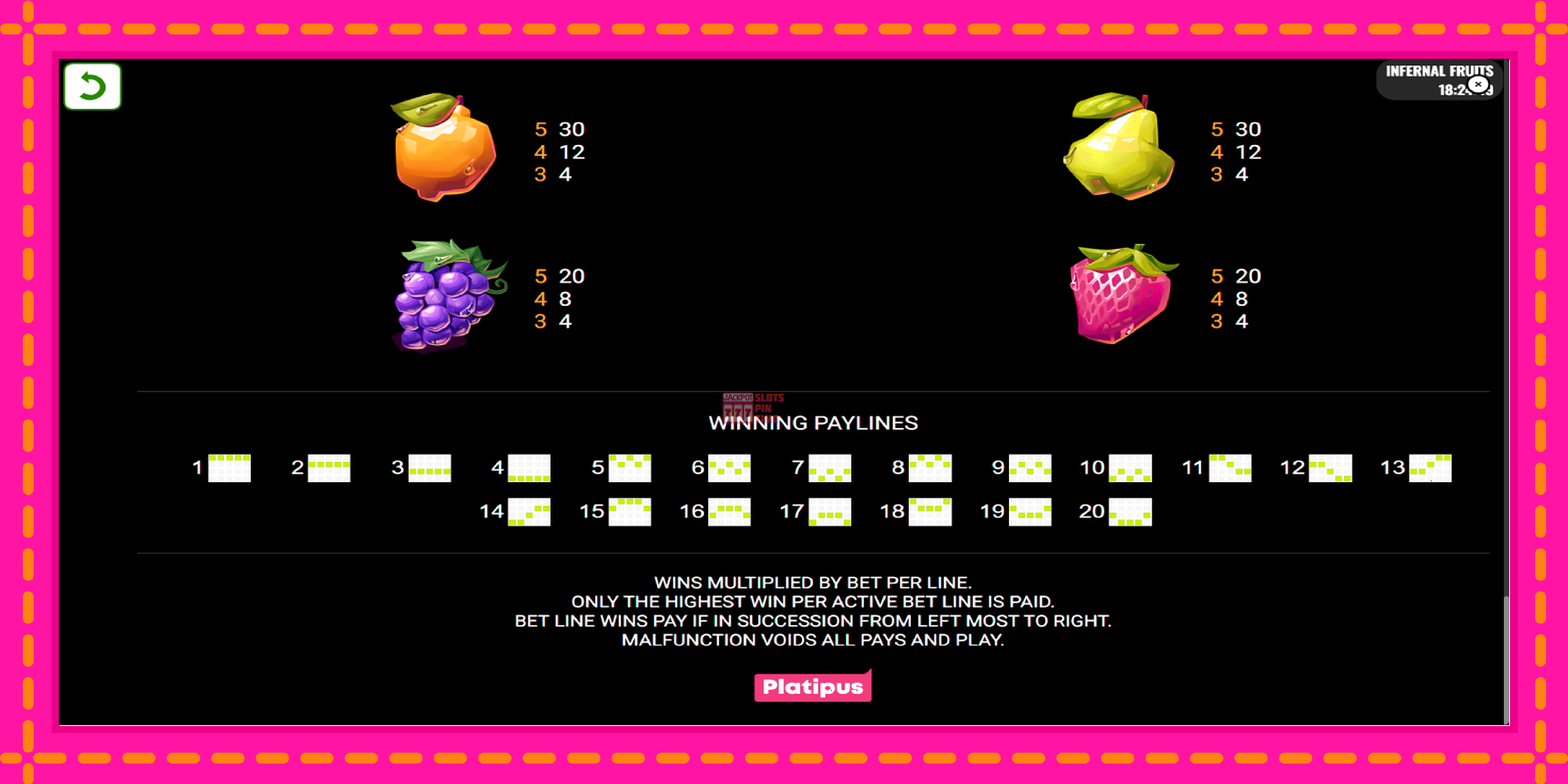 Slot machine Infernal Fruits gratuitamente, immagine 7