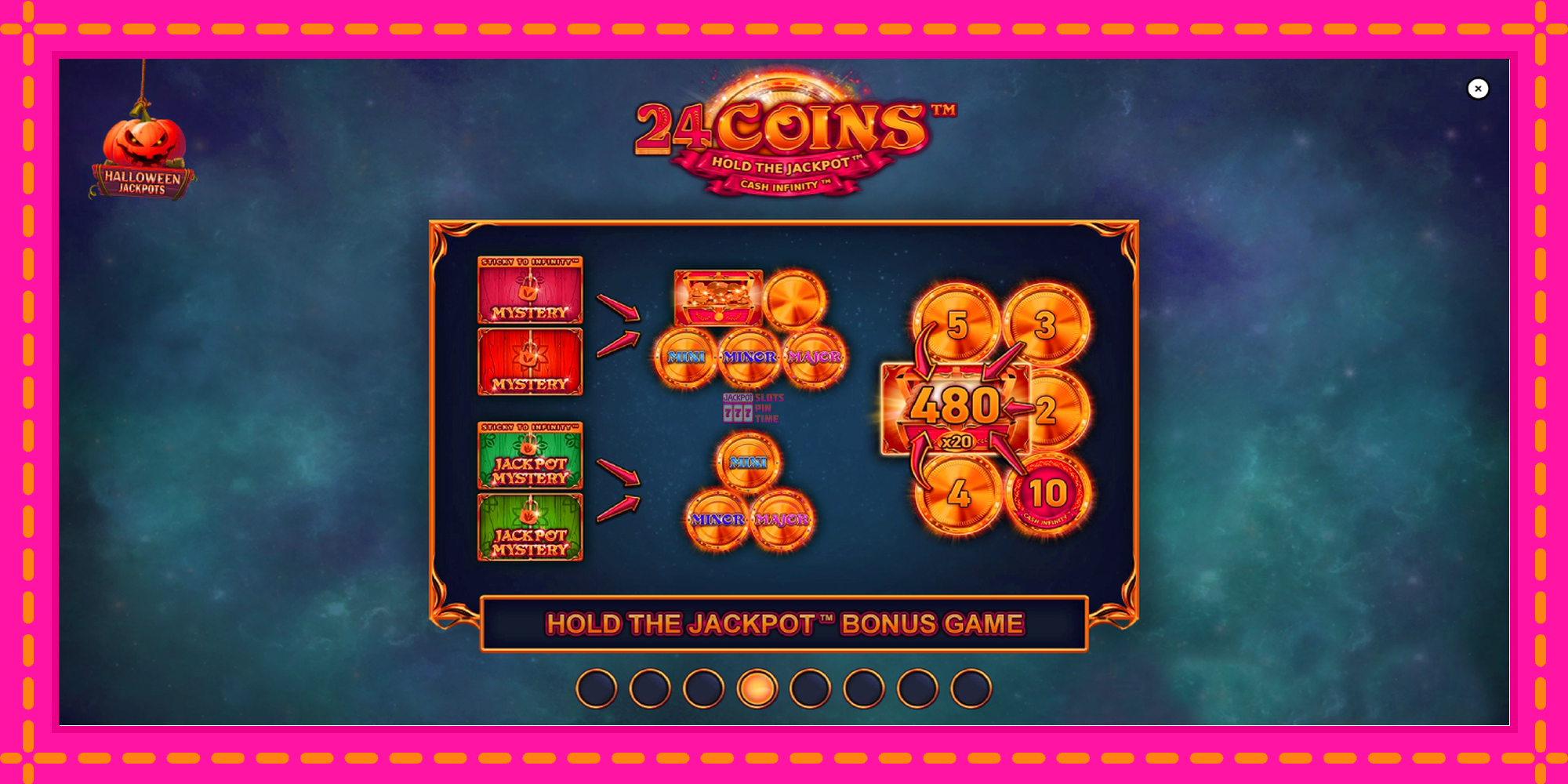 Slot machine 24 Coins Halloween Jackpots gratuitamente, immagine 1