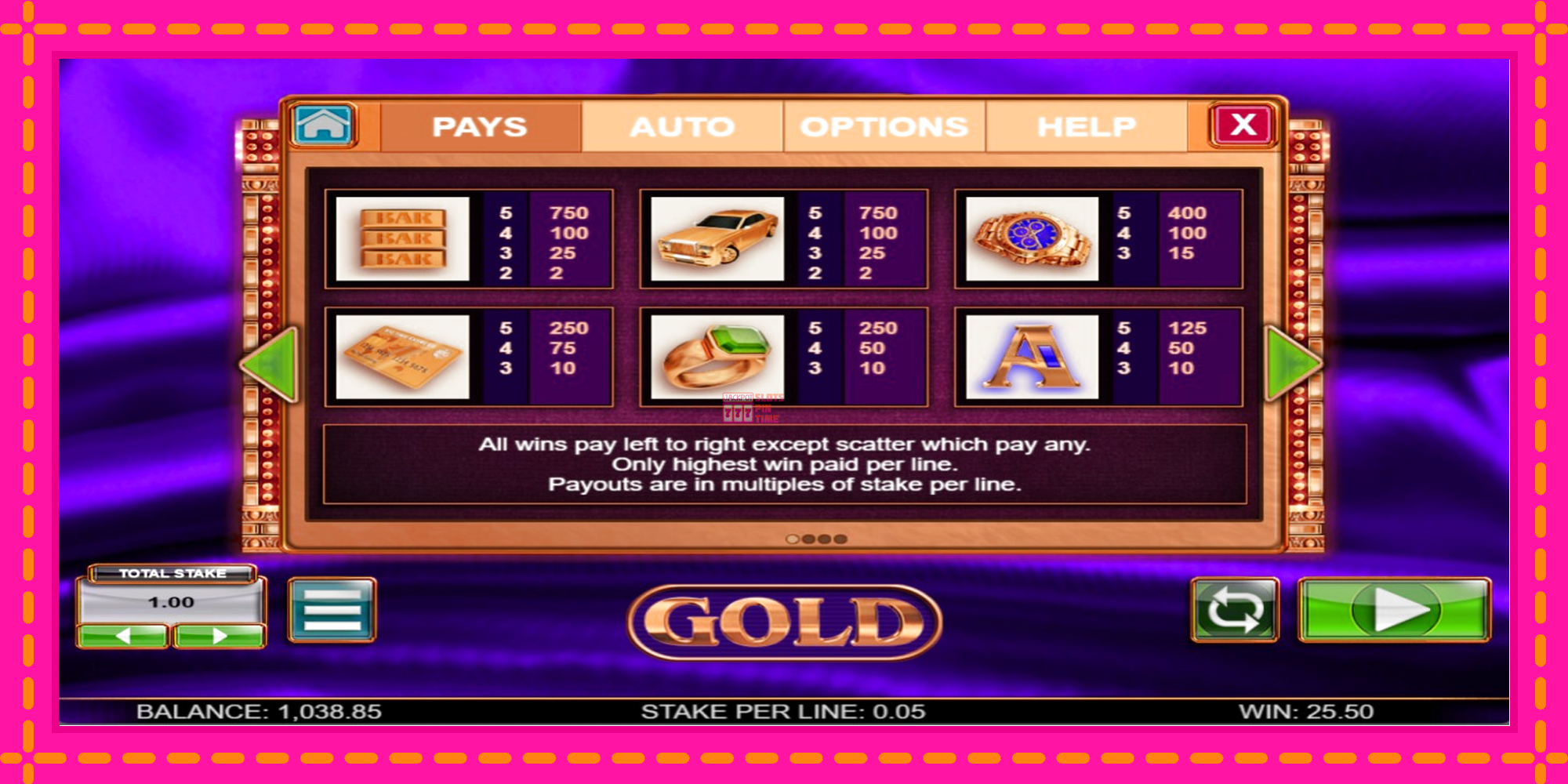 Slot machine Gold gratuitamente, immagine 3