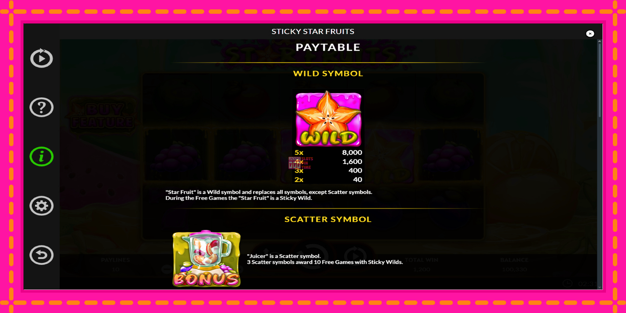 Slot machine Sticky Star Fruits gratuitamente, immagine 5