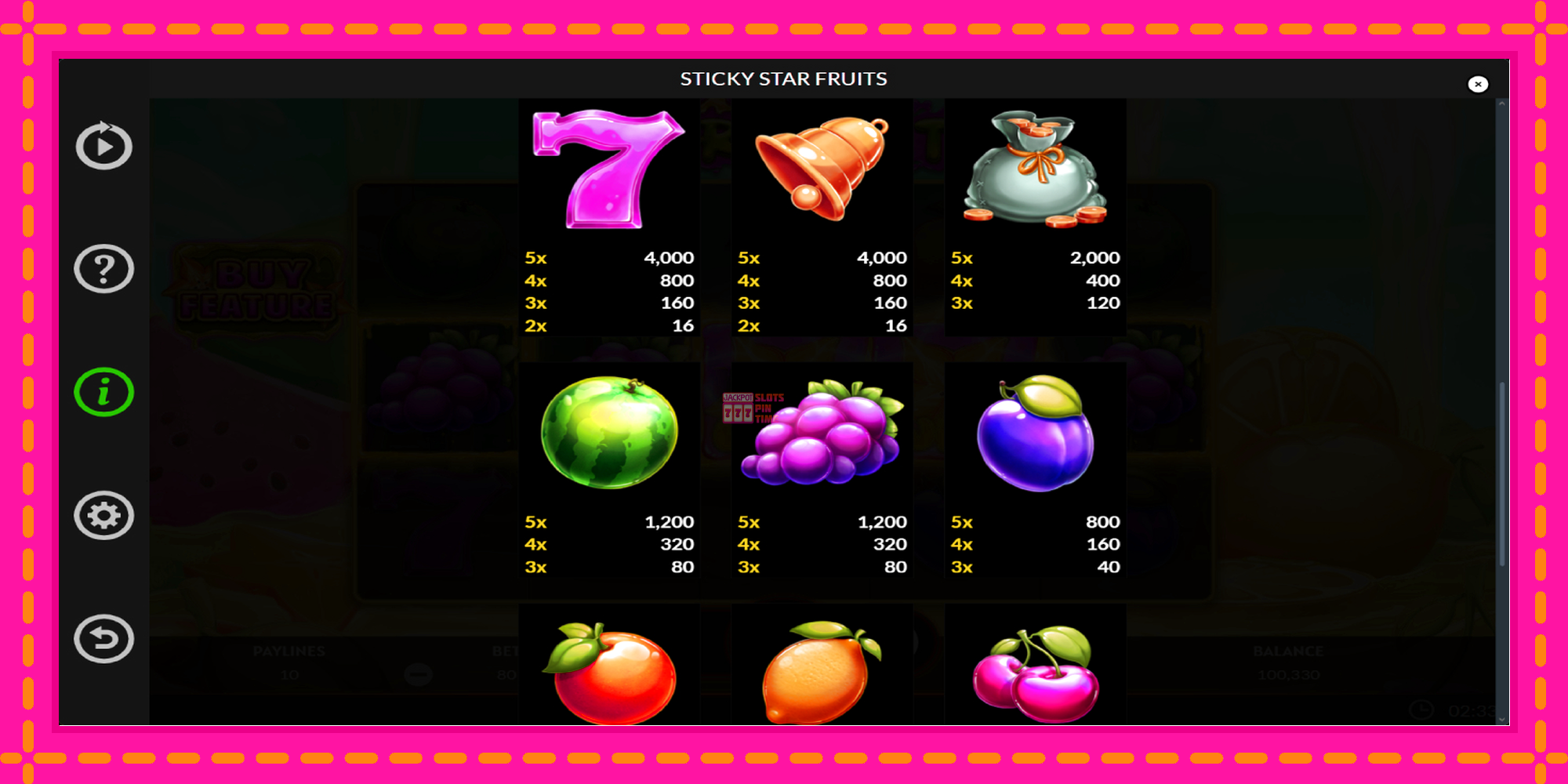 Slot machine Sticky Star Fruits gratuitamente, immagine 6