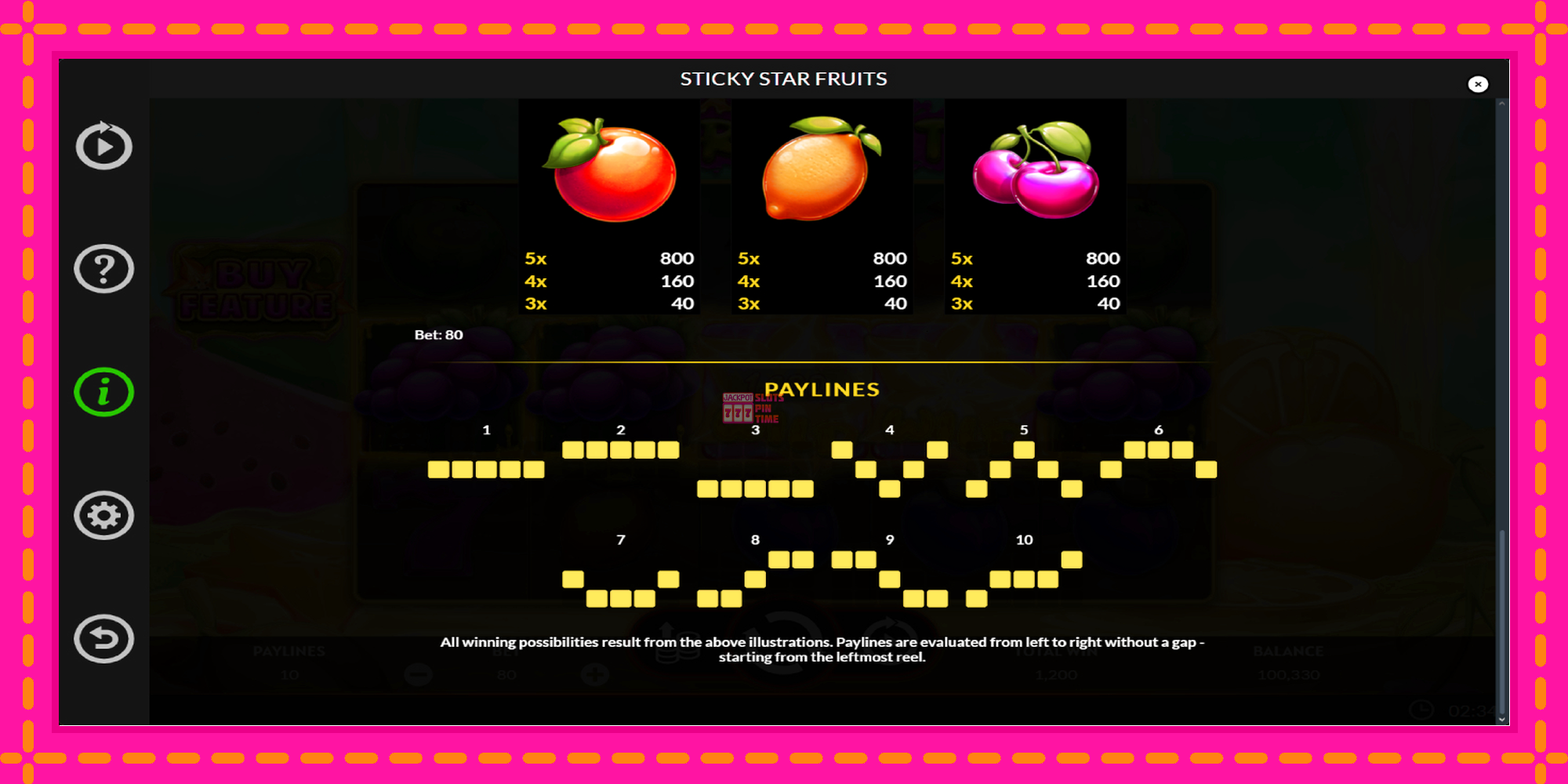 Slot machine Sticky Star Fruits gratuitamente, immagine 7