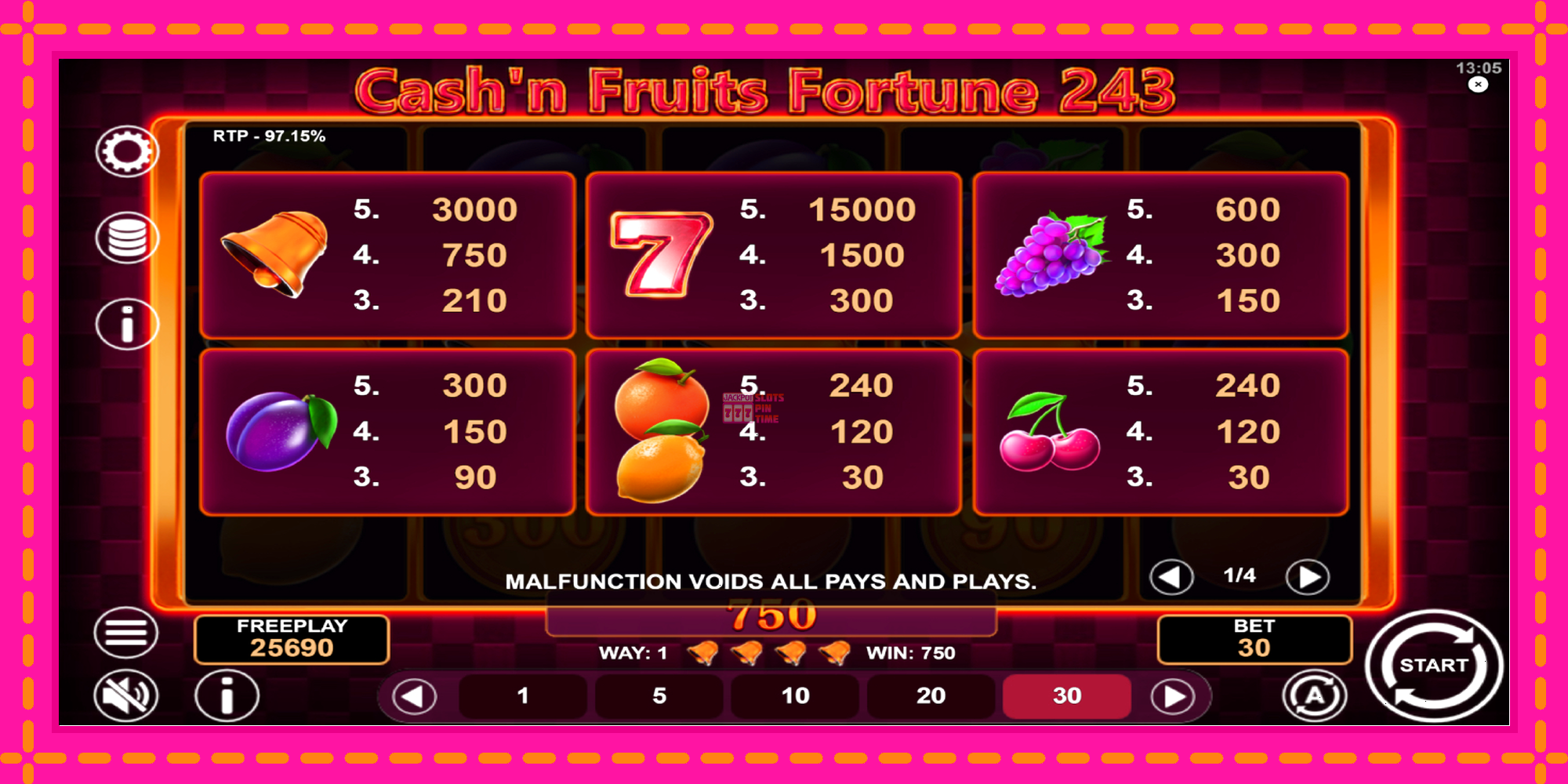 Slot machine Cashn Fruits Fortune 243 gratuitamente, immagine 6