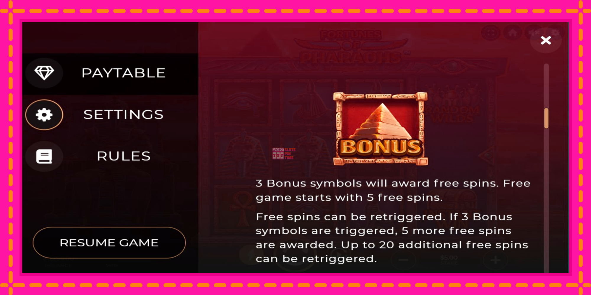 Slot machine Fortunes of Pharaohs gratuitamente, immagine 4