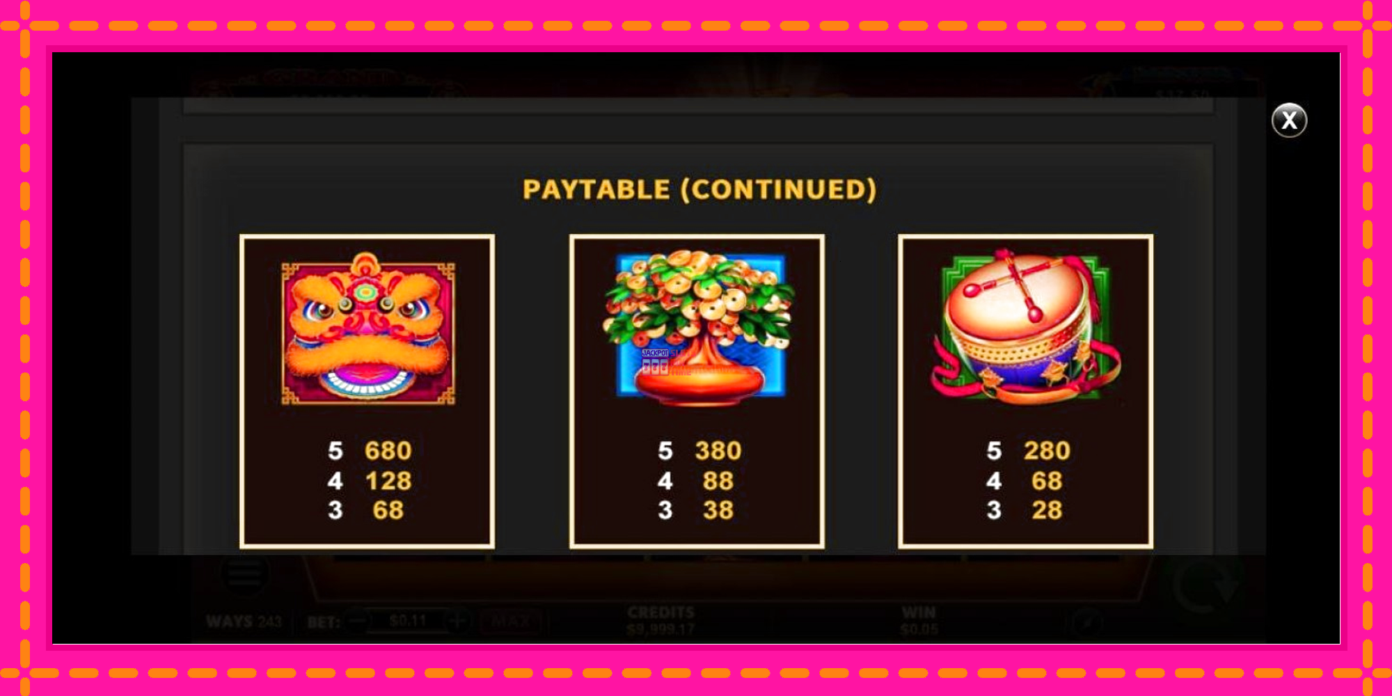 Slot machine Fu Lai Cai Lai Triple Festival gratuitamente, immagine 5