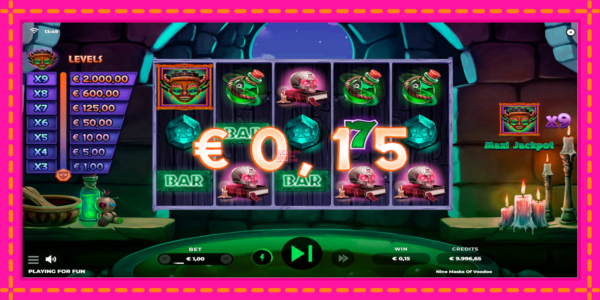 Slot machine 9 Masks of Voodoo gratuitamente, immagine 3