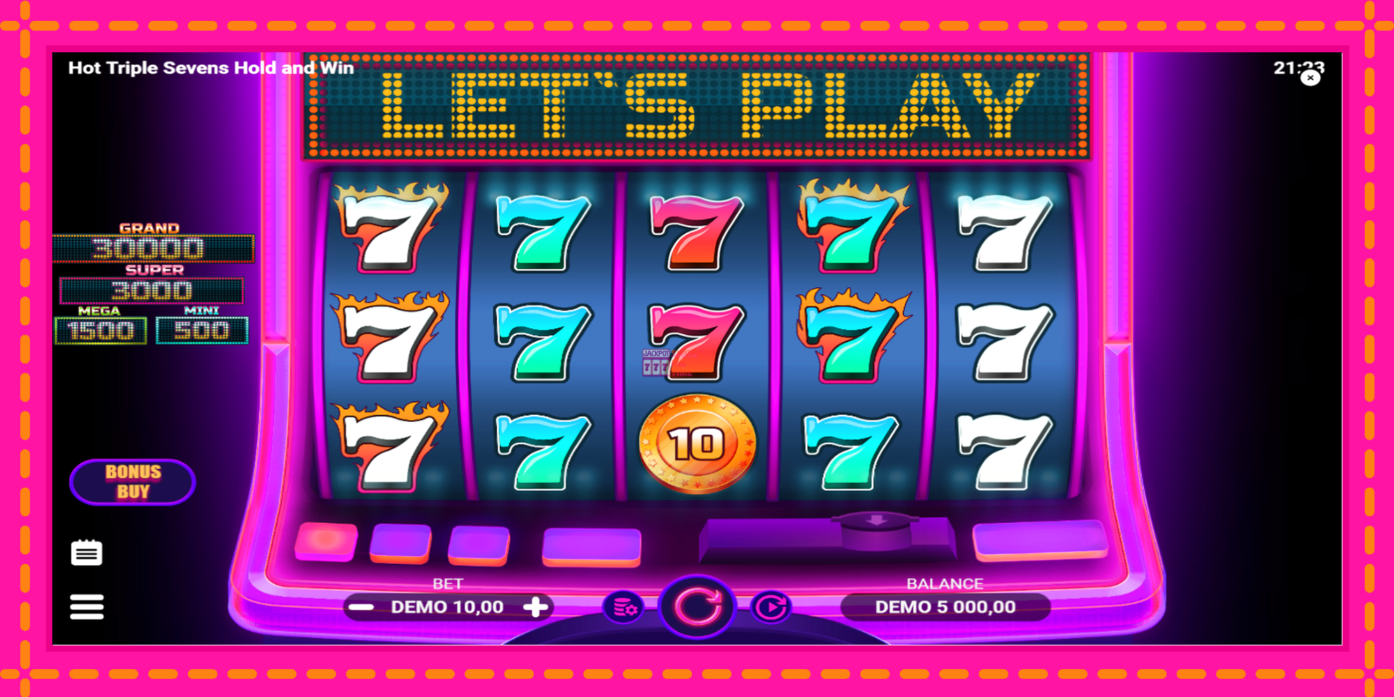 Slot machine Hot Triple Sevens Hold & Win gratuitamente, immagine 2