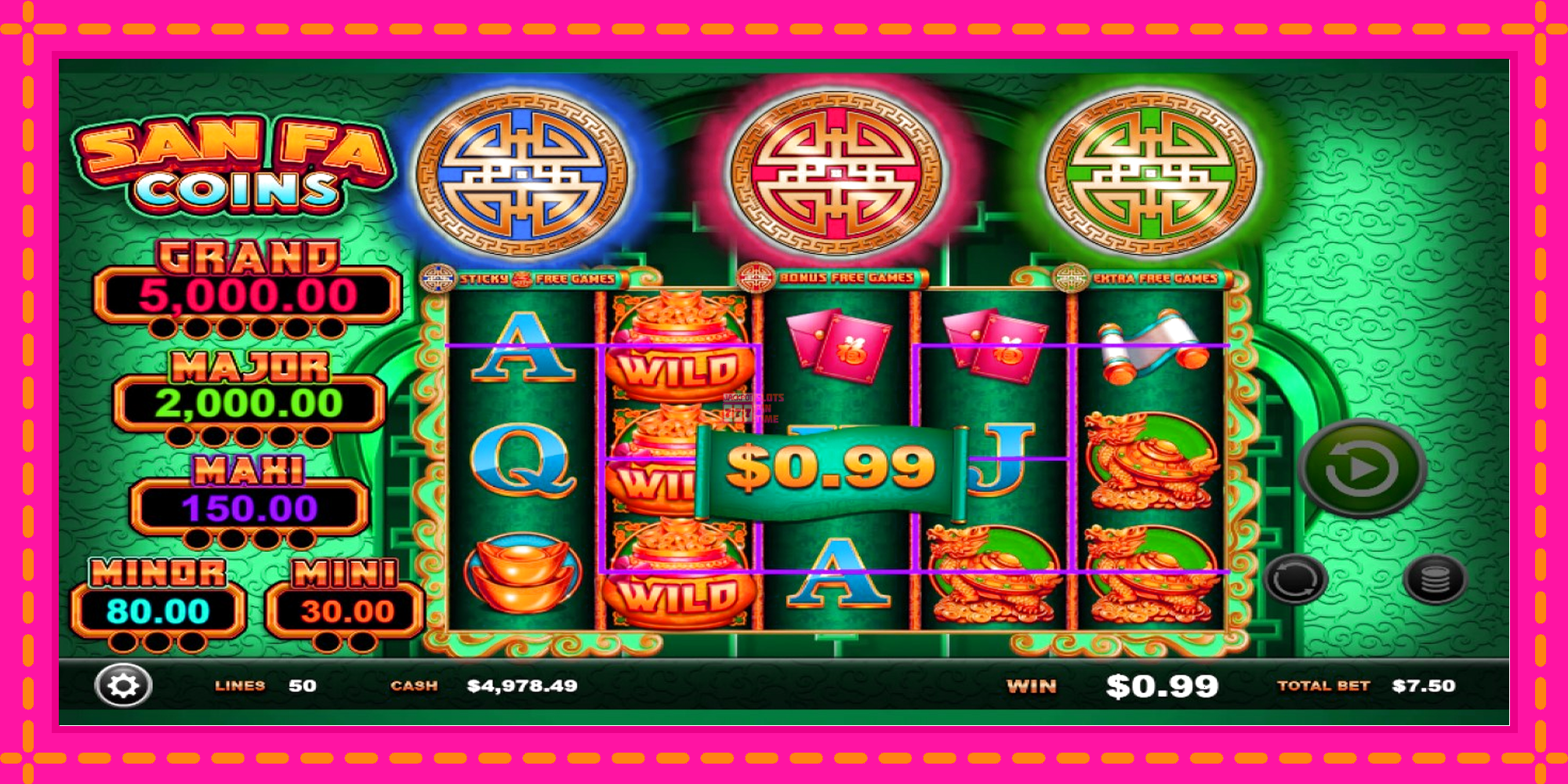 Slot machine San Fa Coins gratuitamente, immagine 3