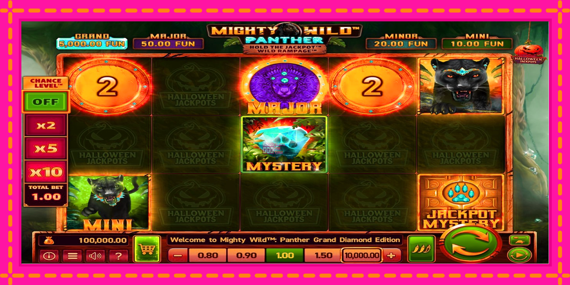 Slot machine Mighty Wild: Panther Grand Diamond Edition Halloween Jackpots gratuitamente, immagine 1