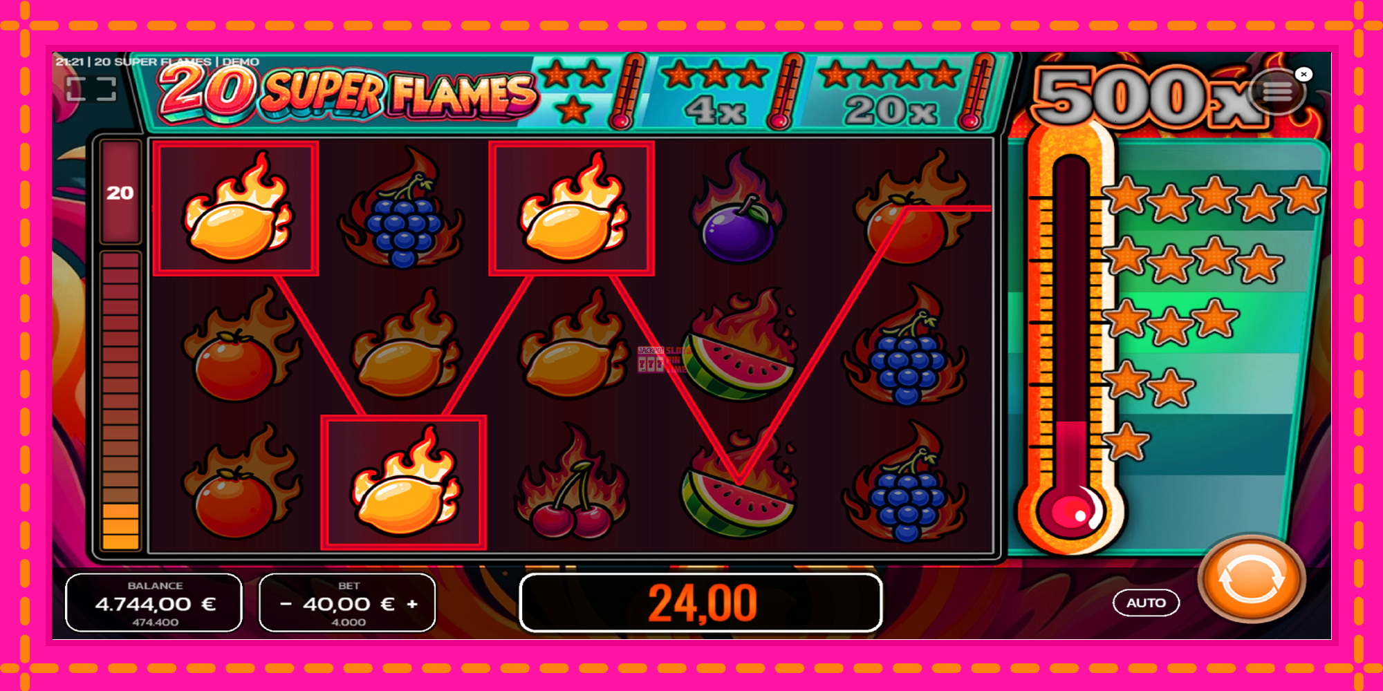 Slot machine 20 Super Flames gratuitamente, immagine 3