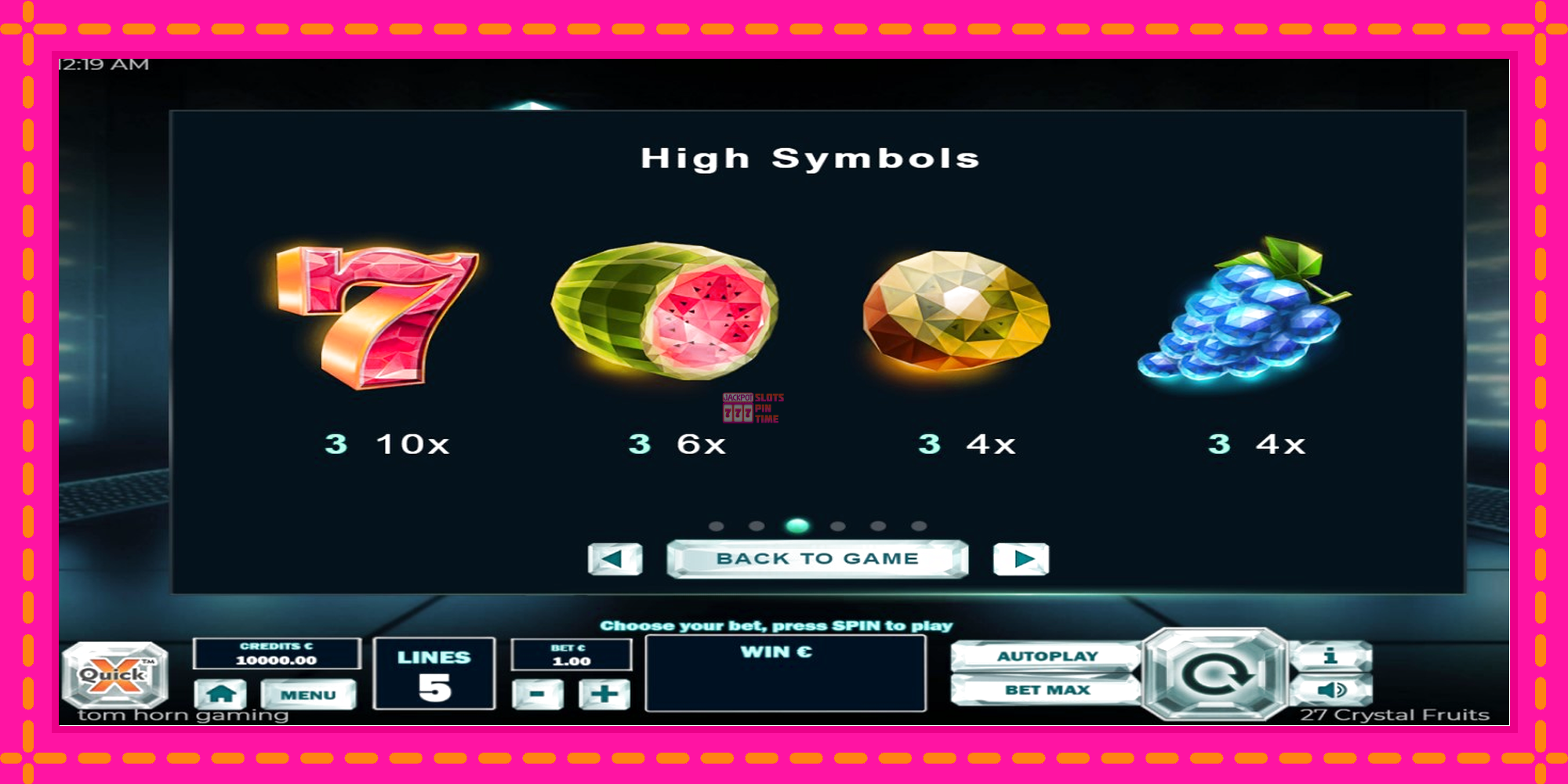 Slot machine 27 Crystal Fruits gratuitamente, immagine 6