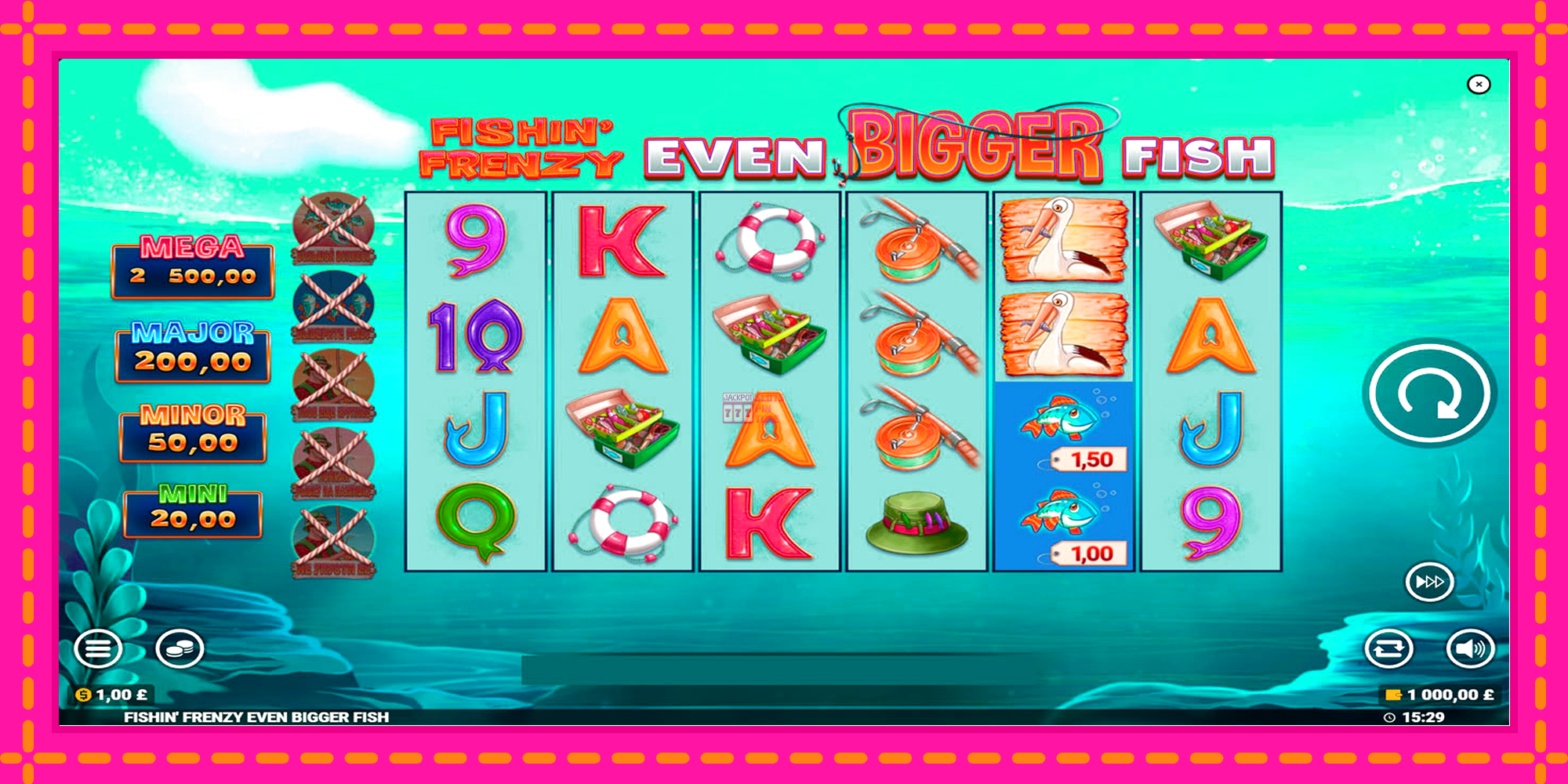 Slot machine Fishin Frenzy Even Bigger Fish gratuitamente, immagine 1