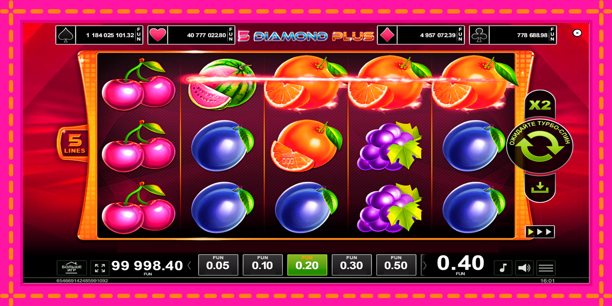 Slot machine 5 Diamond Plus gratuitamente, immagine 2