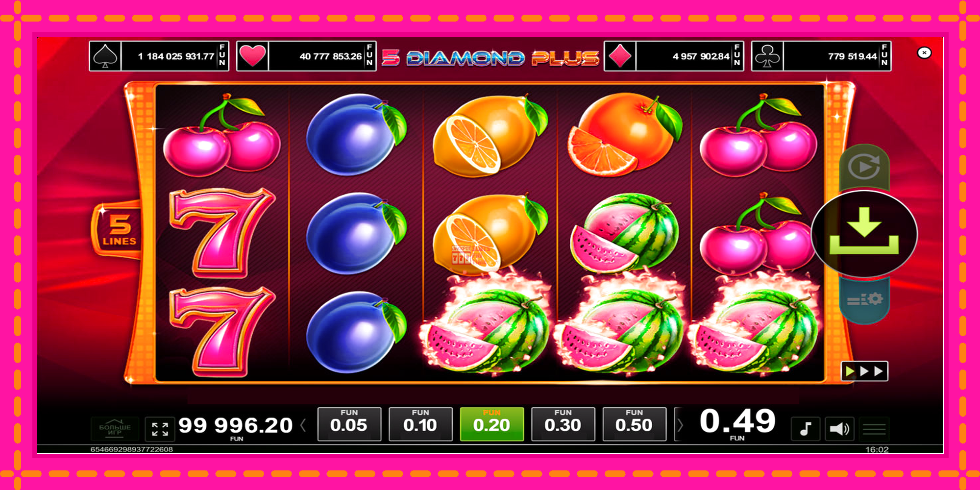 Slot machine 5 Diamond Plus gratuitamente, immagine 3