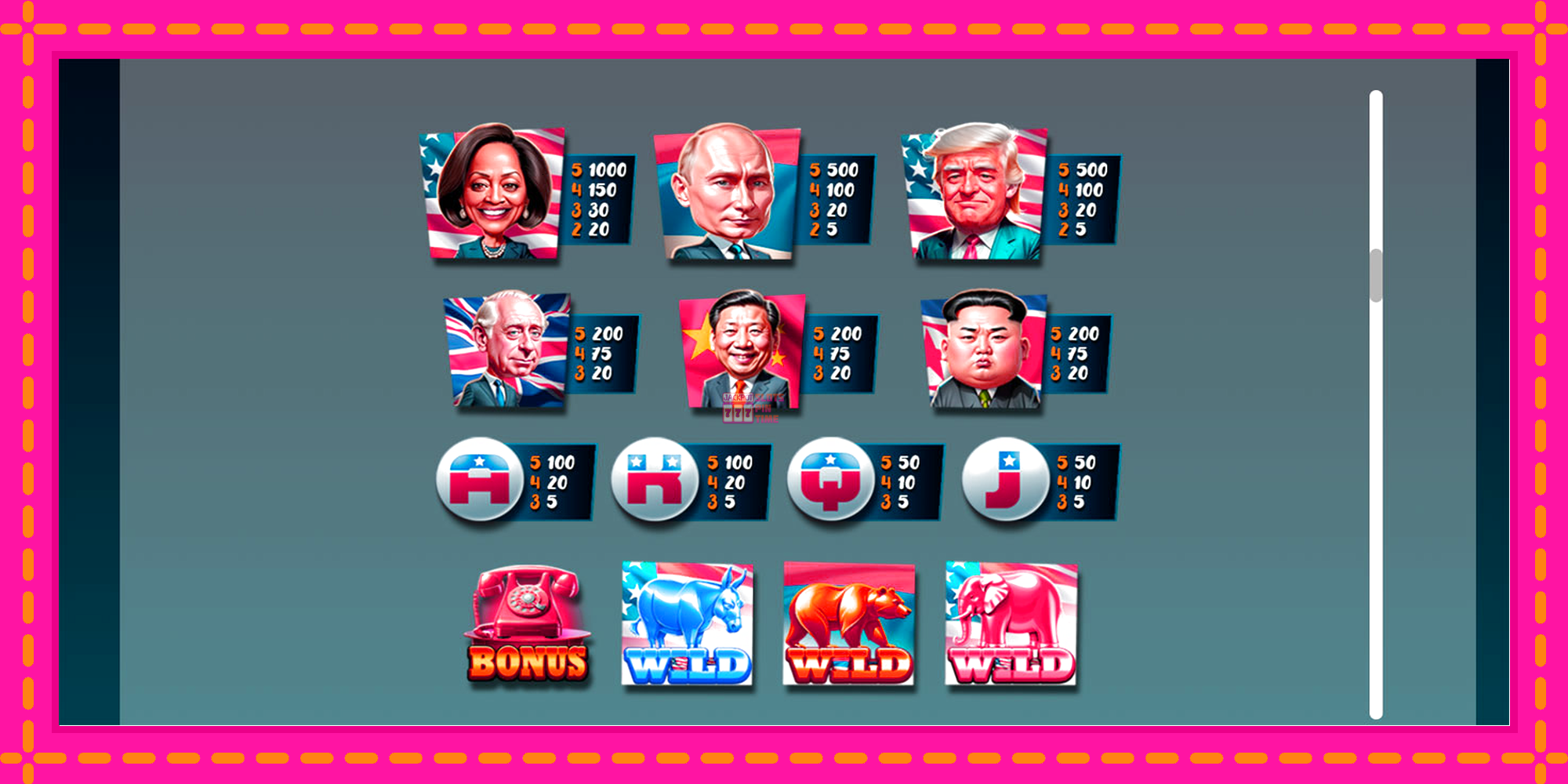 Slot machine World Leaders II gratuitamente, immagine 7