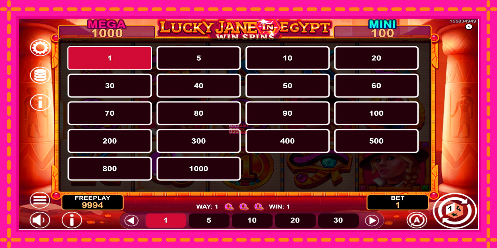 Slot machine Lucky Jane in Egypt Win Spins gratuitamente, immagine 5