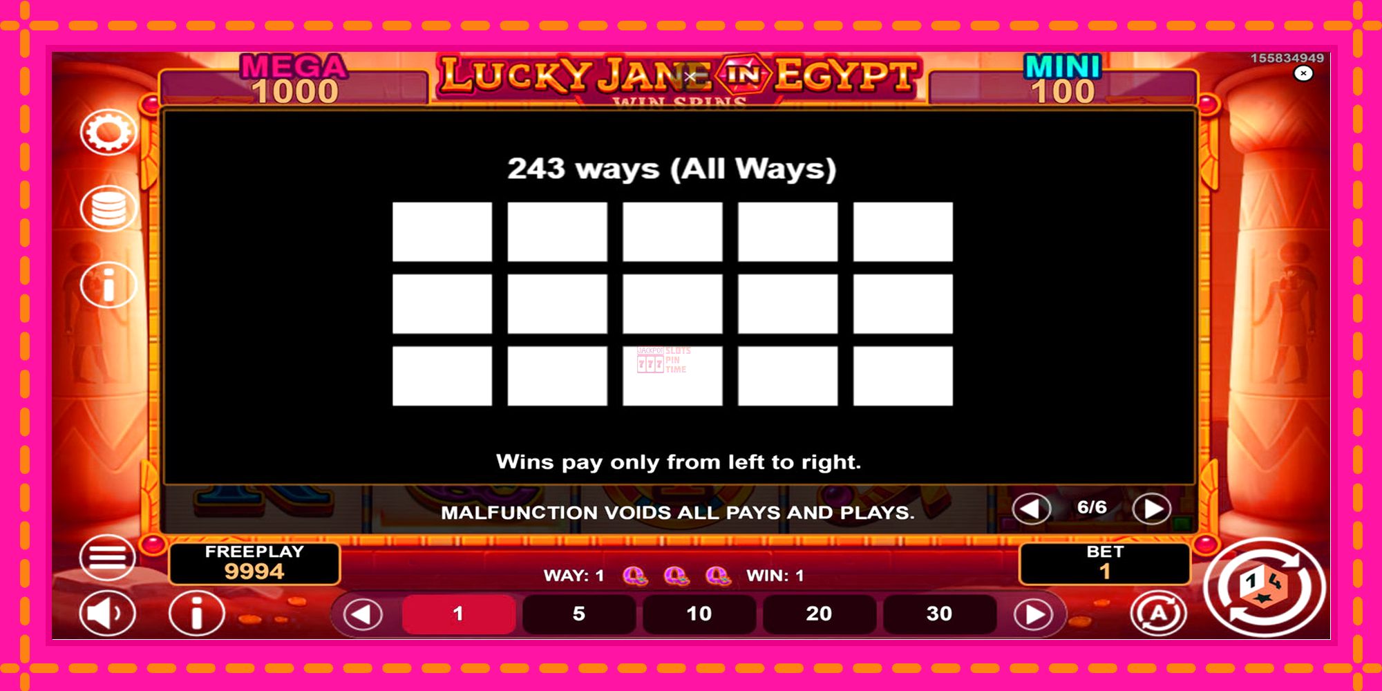 Slot machine Lucky Jane in Egypt Win Spins gratuitamente, immagine 7