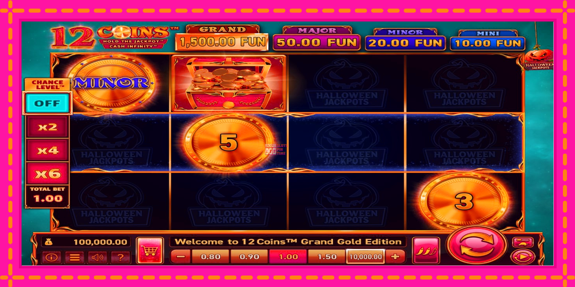 Slot machine 12 Coins Grand Gold Edition Halloween Jackpots gratuitamente, immagine 1