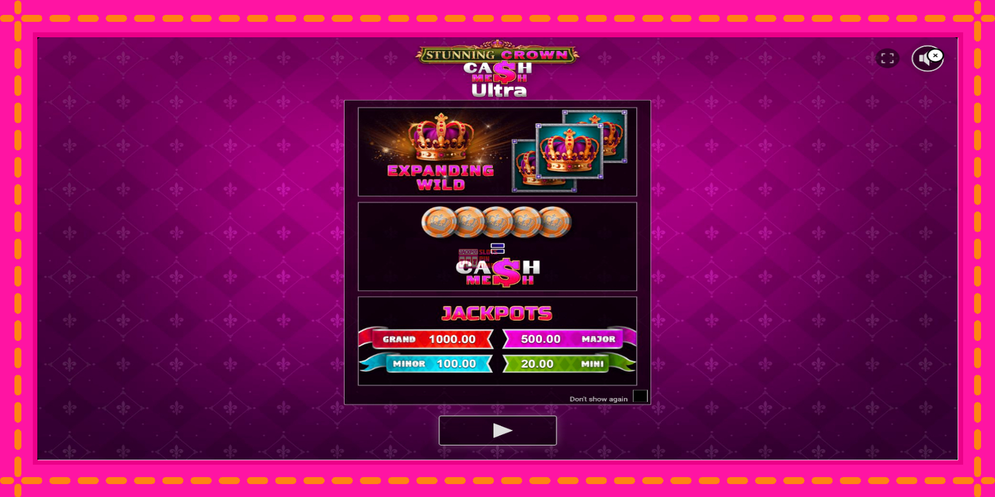 Slot machine Stunning Crown Cash Mesh Ultra gratuitamente, immagine 1