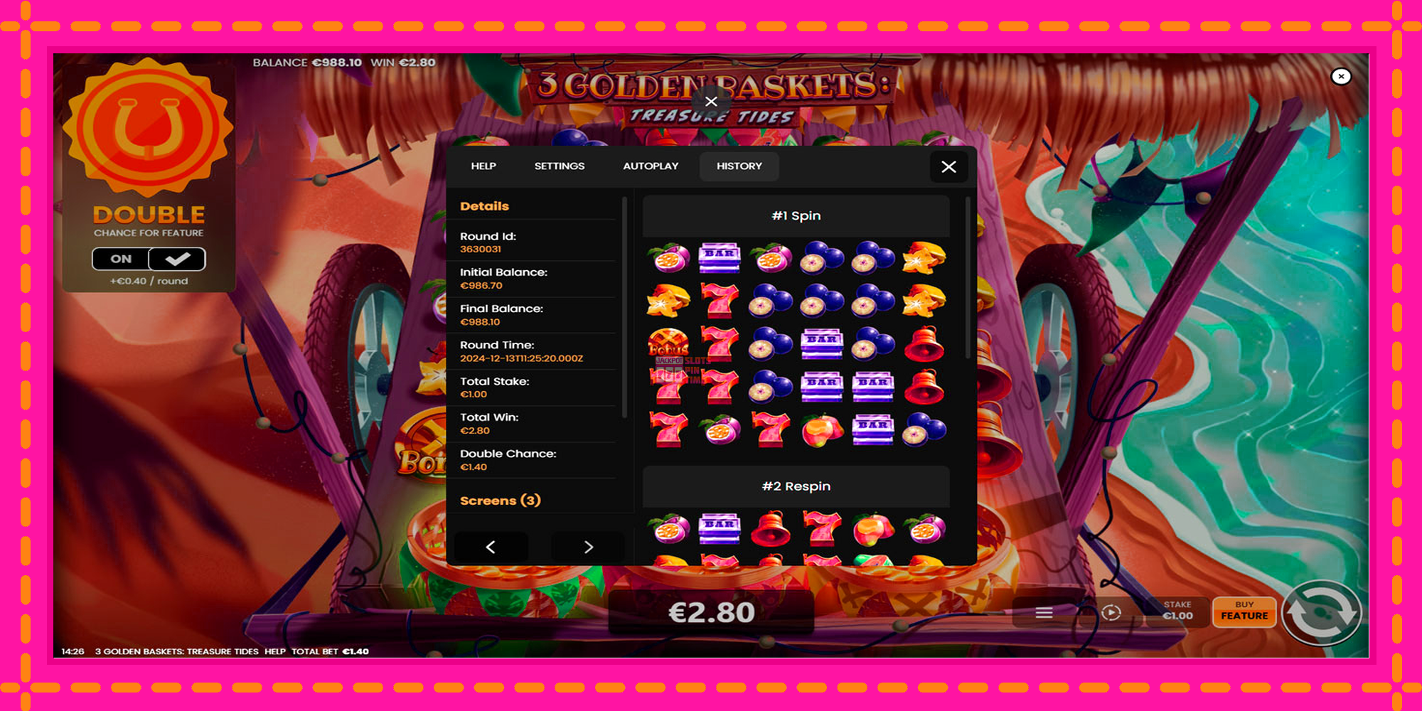 Slot machine 3 Golden Baskets: Treasure Tides gratuitamente, immagine 5