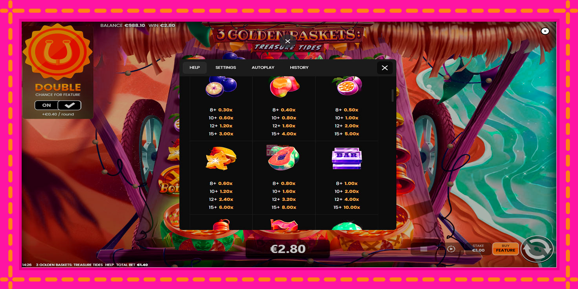 Slot machine 3 Golden Baskets: Treasure Tides gratuitamente, immagine 7