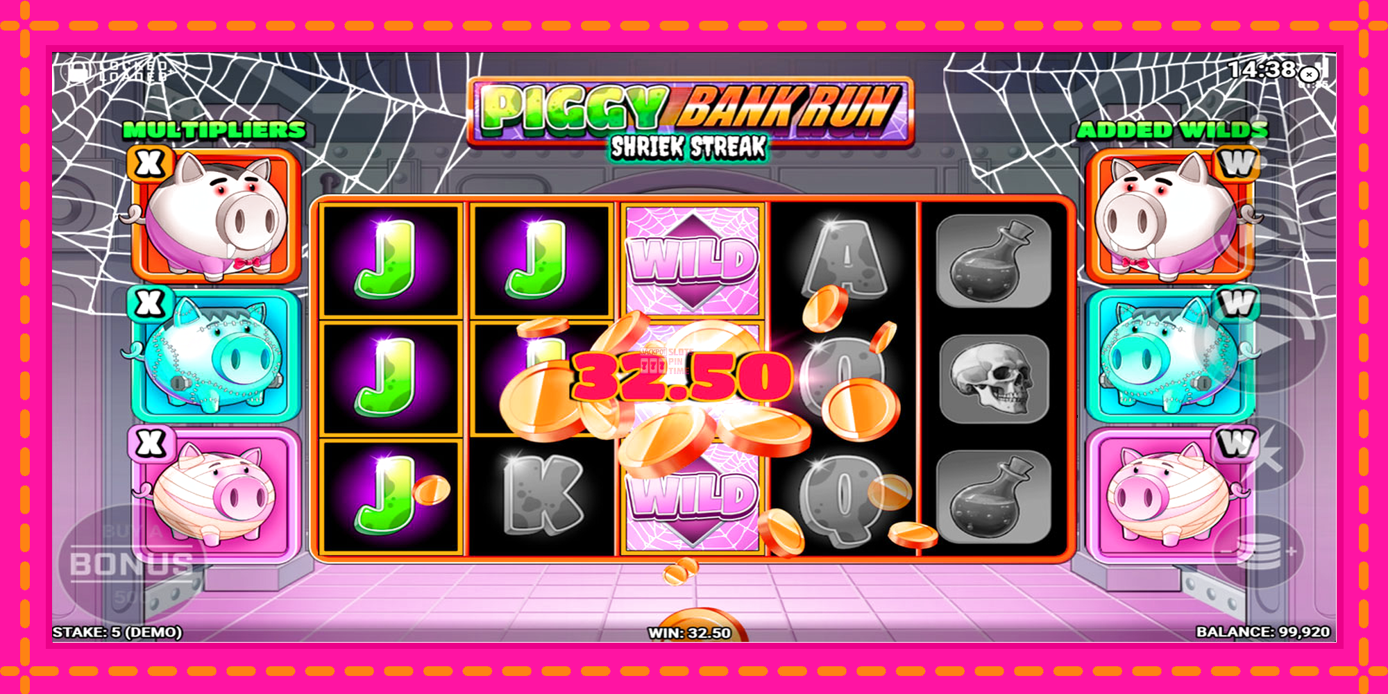 Slot machine Piggy Bank Run - Shriek Streak gratuitamente, immagine 3