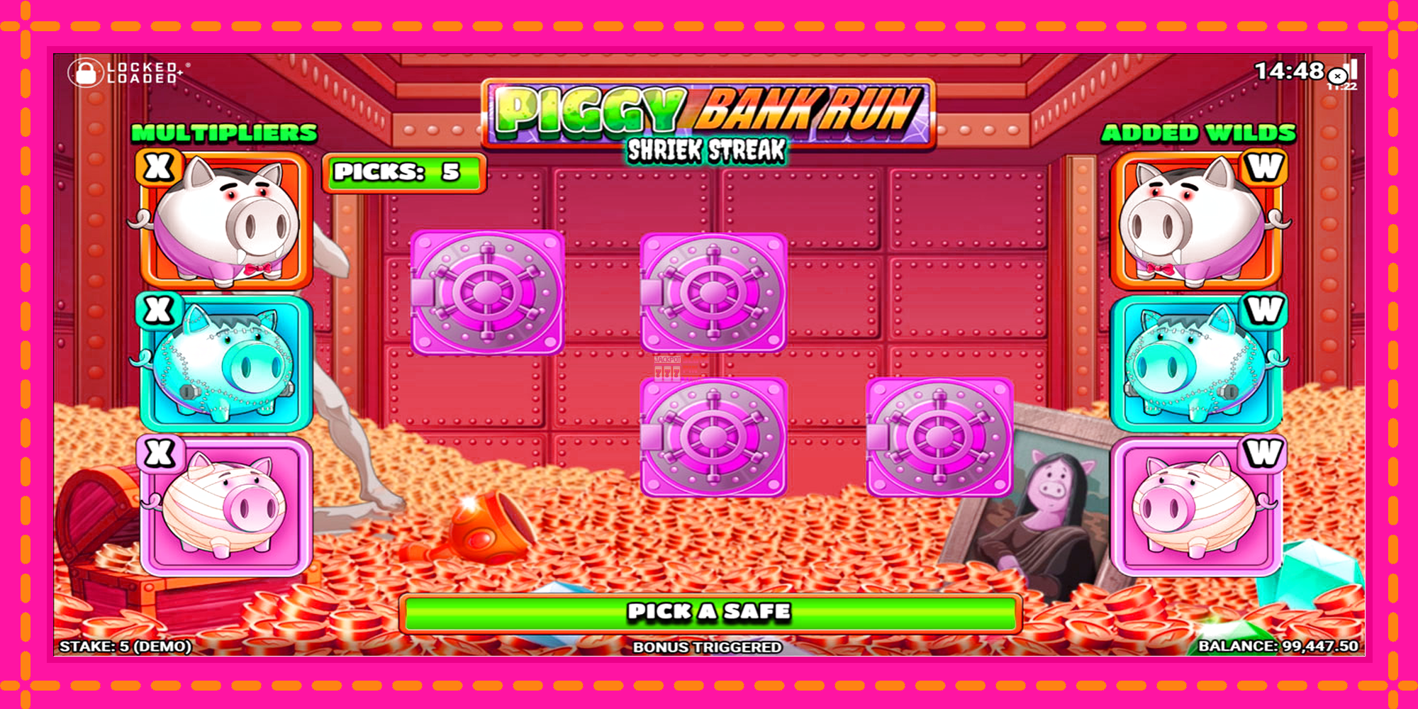 Slot machine Piggy Bank Run - Shriek Streak gratuitamente, immagine 5