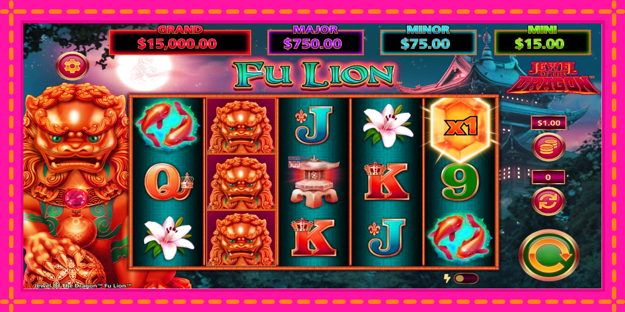 Slot machine Jewel of the Dragon Fu Lion gratuitamente, immagine 1