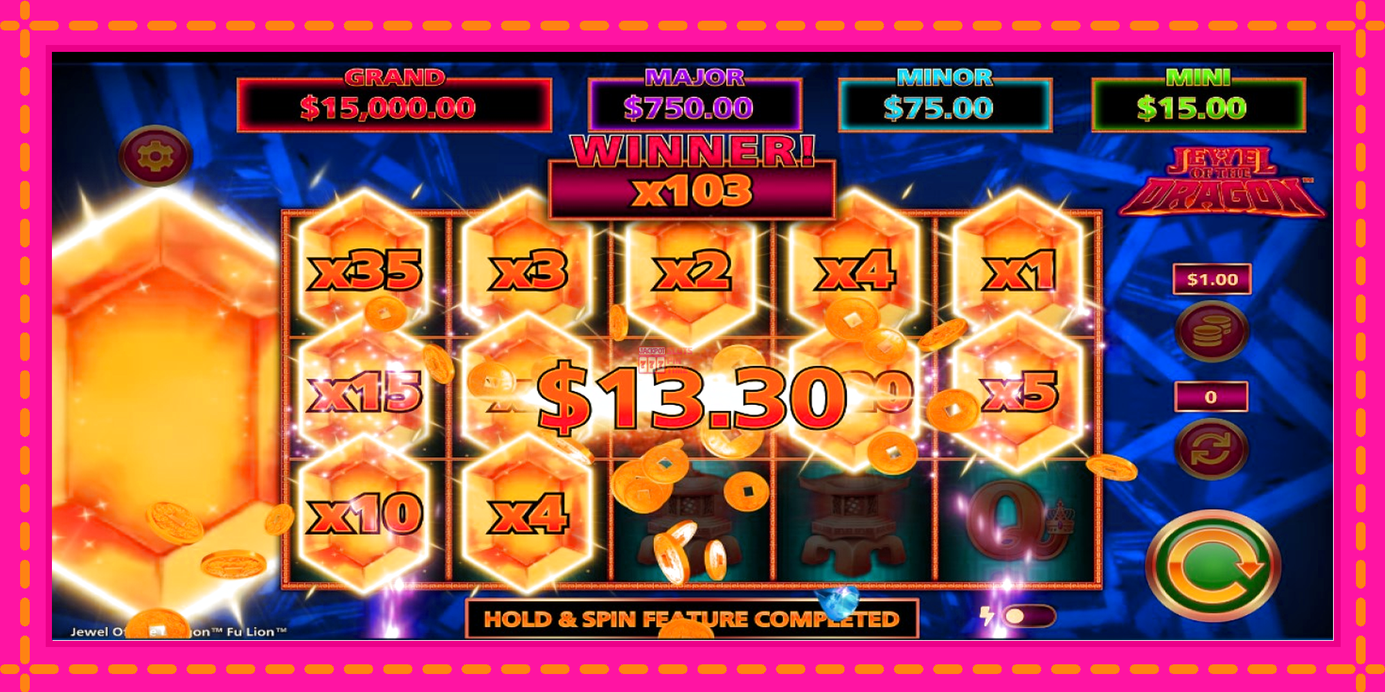 Slot machine Jewel of the Dragon Fu Lion gratuitamente, immagine 5