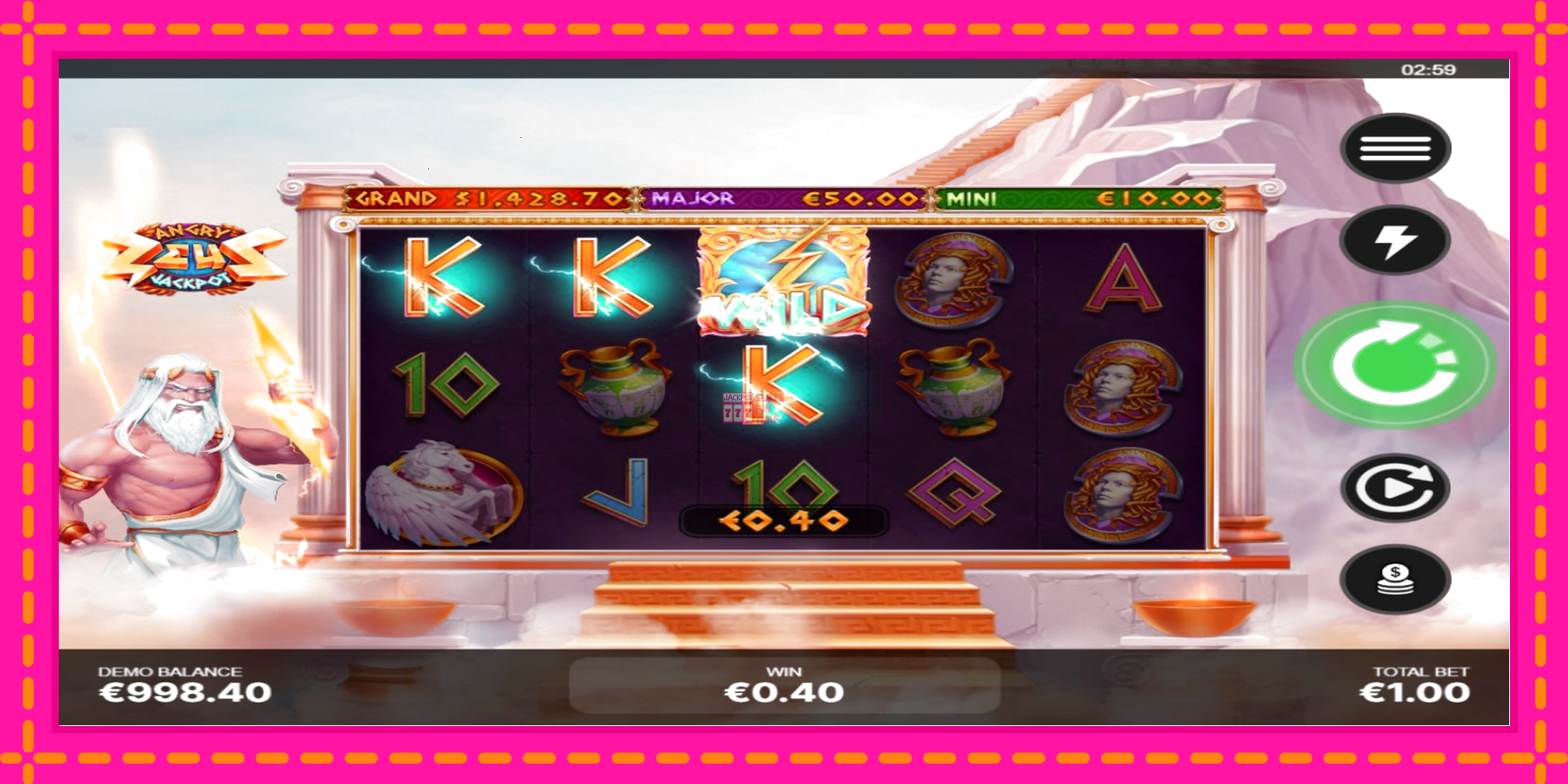 Slot machine Angry Zeus Jackpot gratuitamente, immagine 3